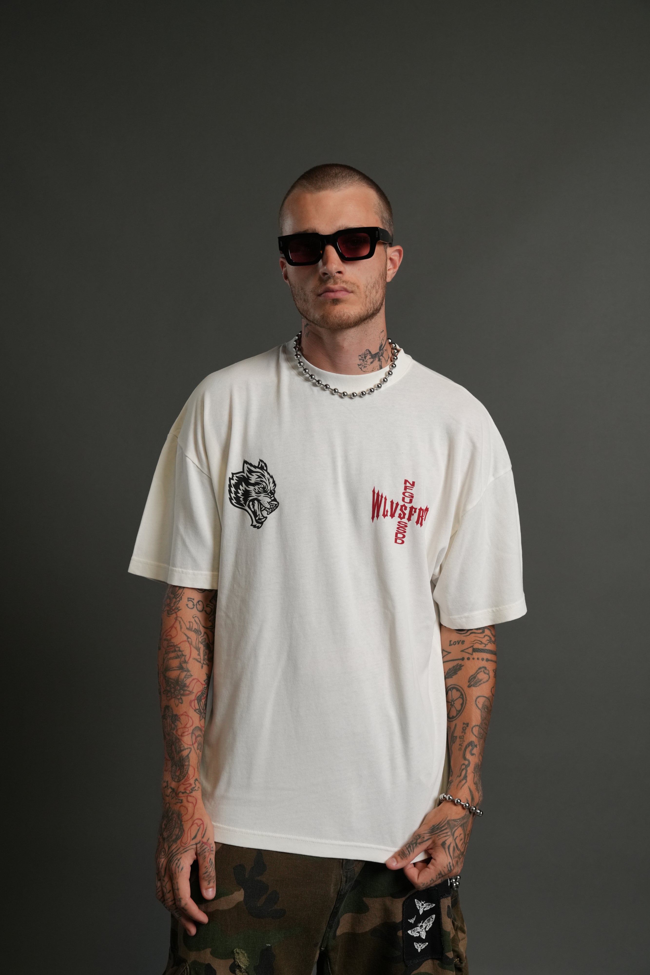 Born Darc "Premium" Oversized Tee in Cream