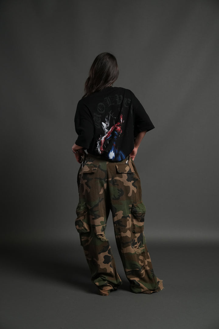 Webs and Shadows Premium Oversized Tee in Black