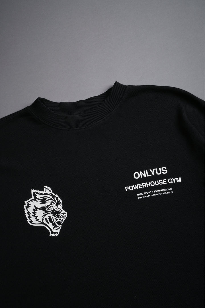 Only Us Gym "Premium" Oversized (Cropped) Tee in Black