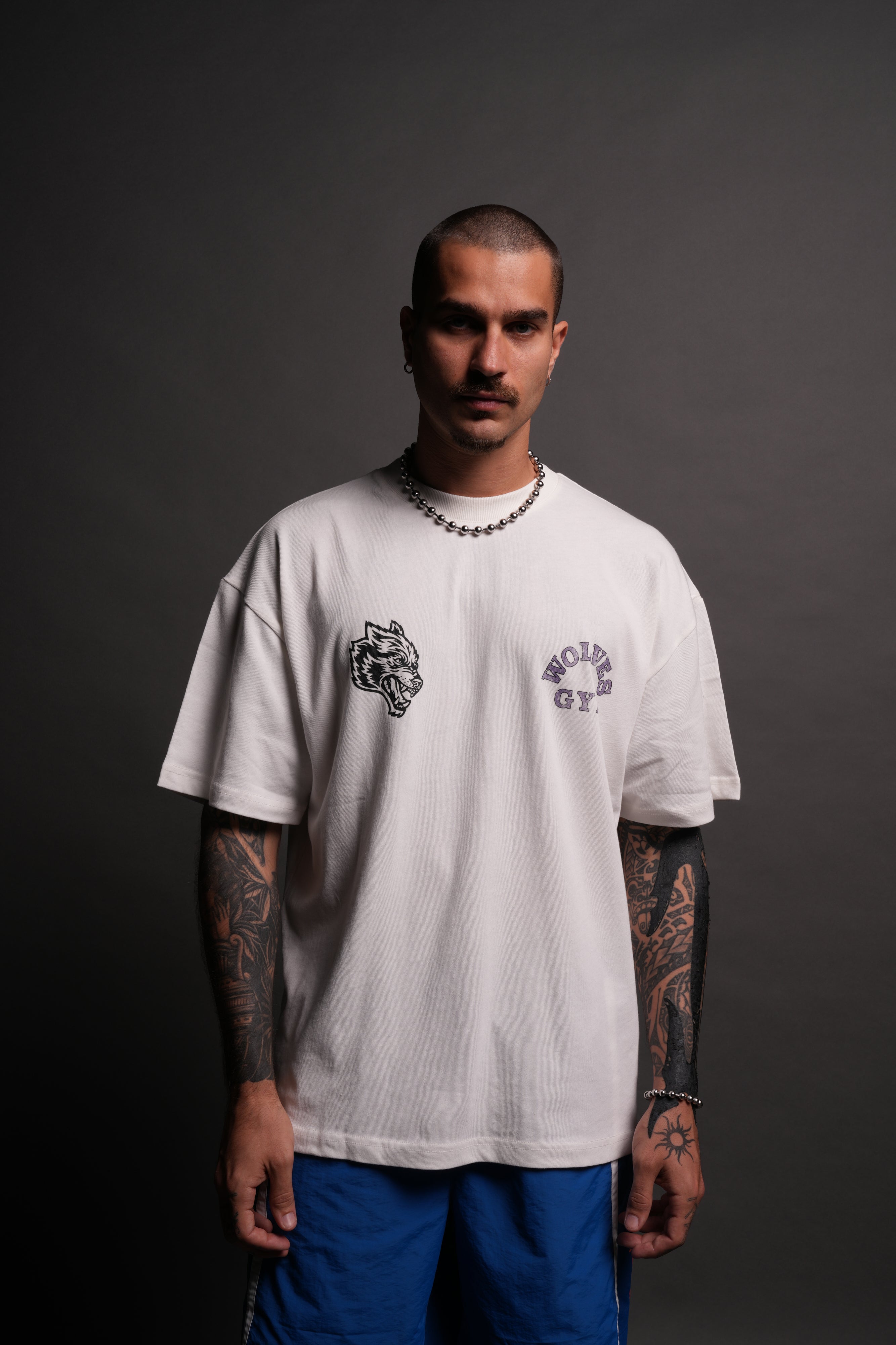 Wolves Gym V2 "Premium" Oversized Tee in Cream