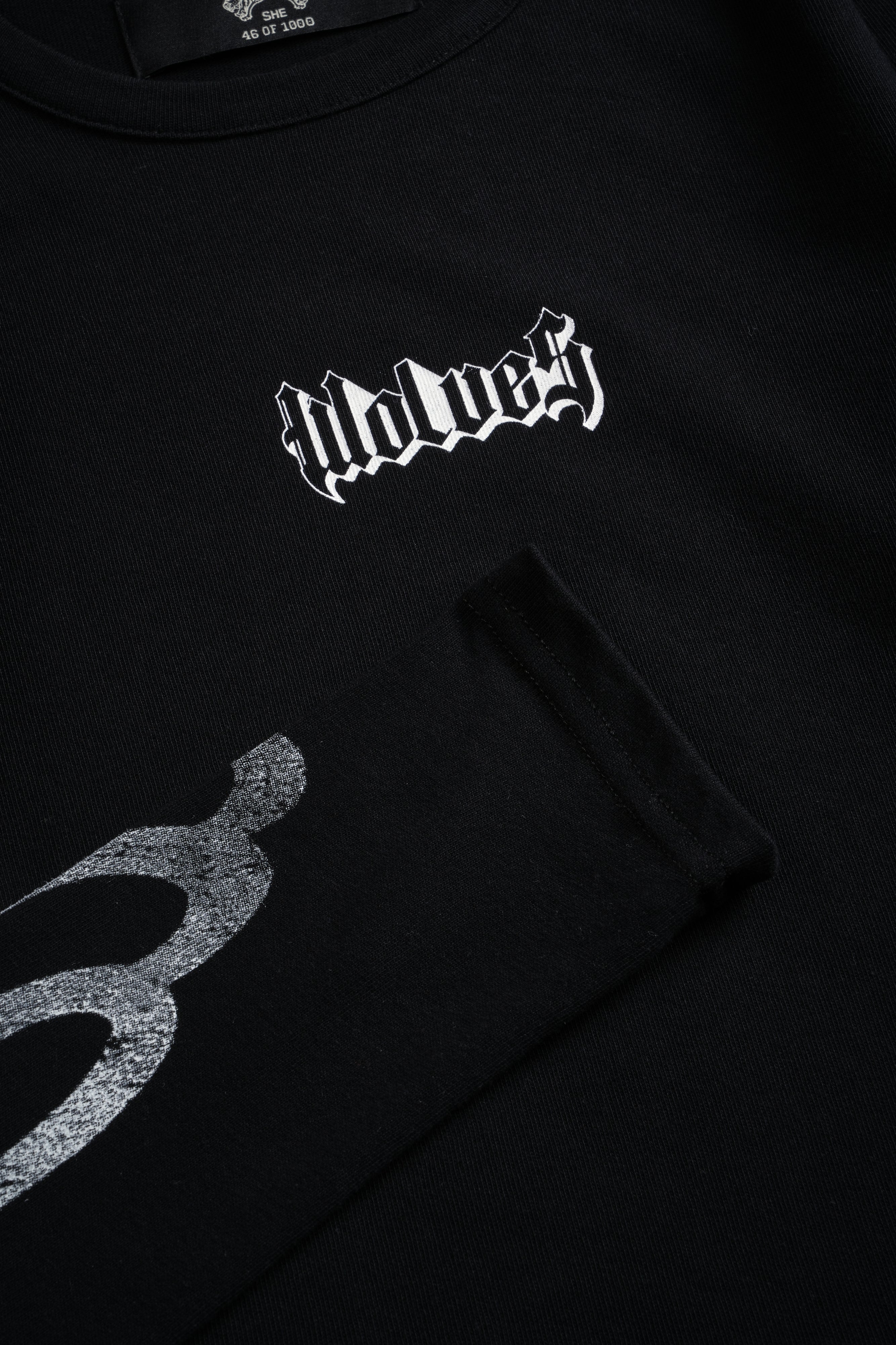 Wolves Flame L/S "Baby" Tee in Black