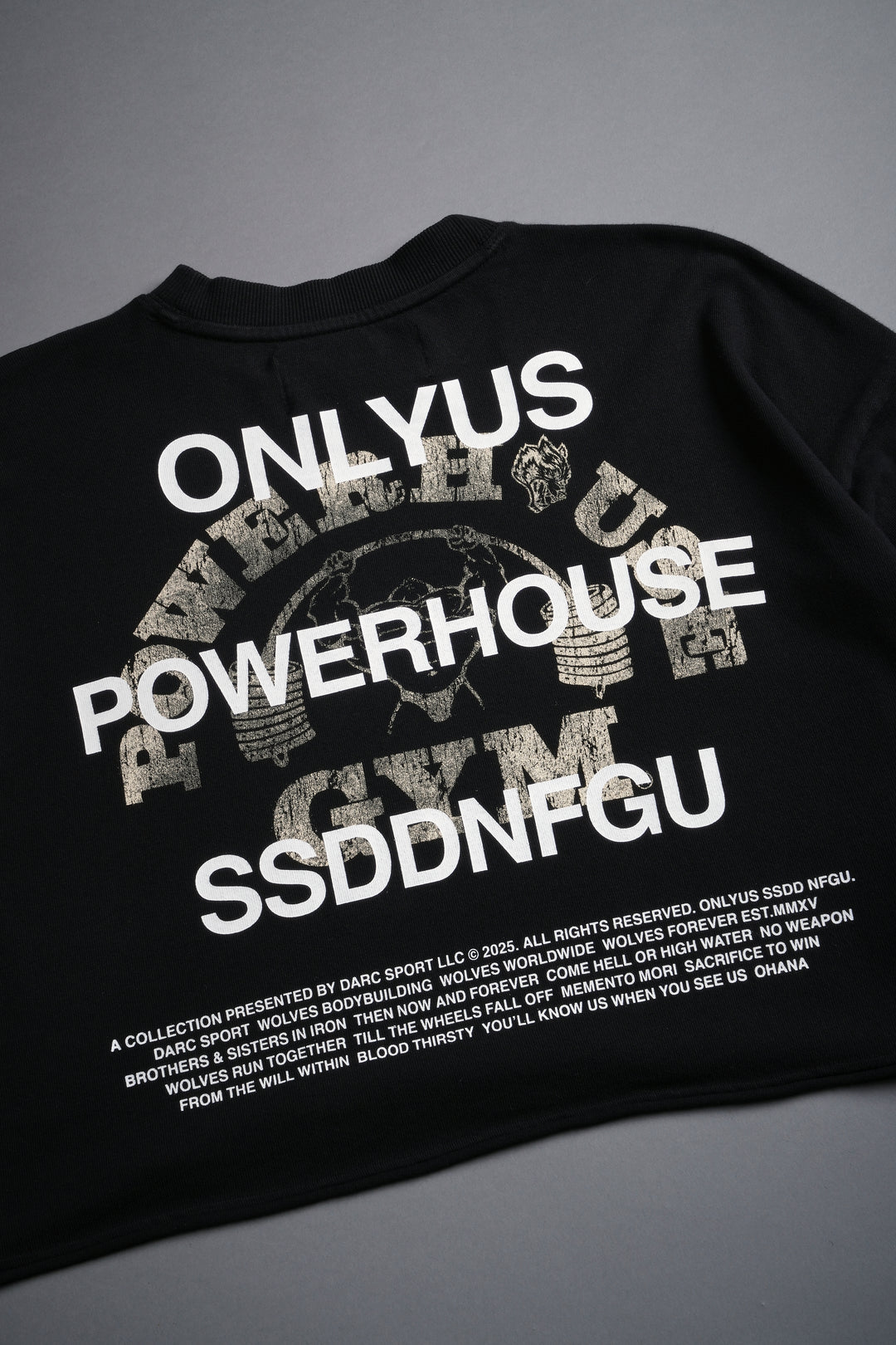 Only Us Gym "Premium" Oversized (Cropped) Tee in Black