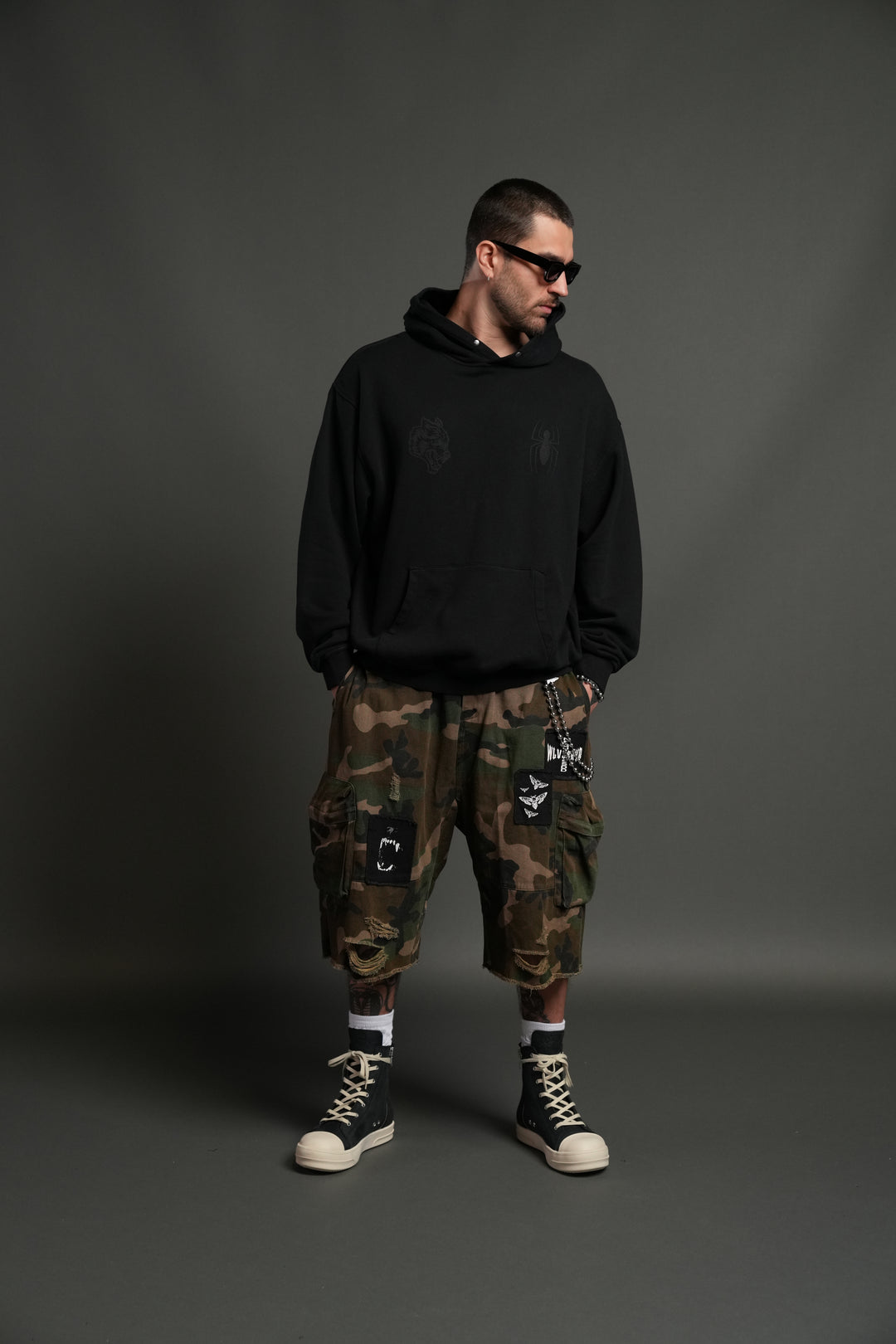 Webs and Shadows "Pierce" Hoodie in Black
