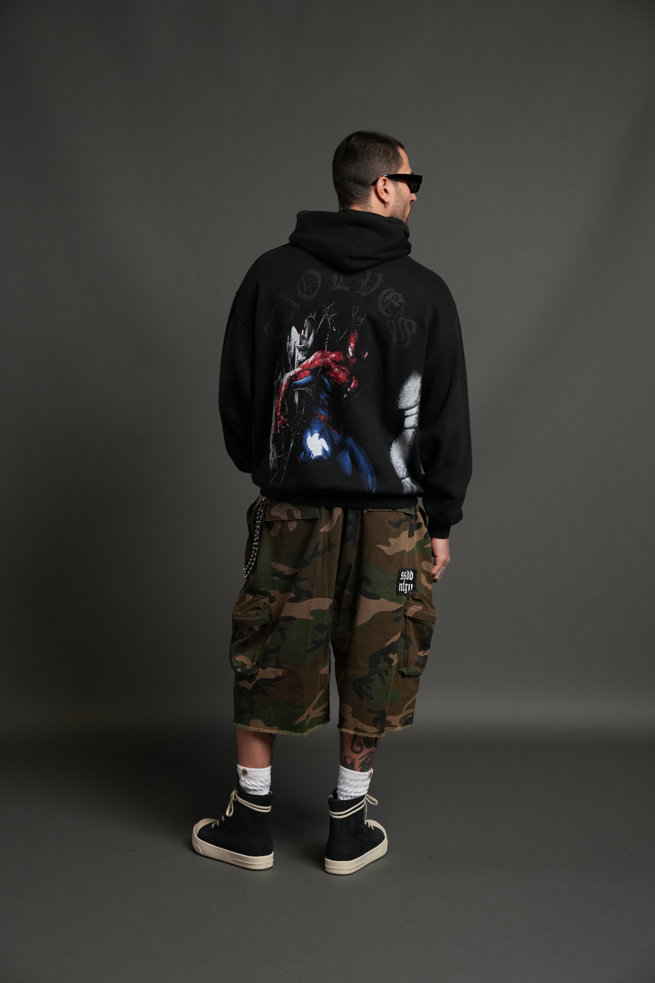 Webs and Shadows "Pierce" Hoodie in Black