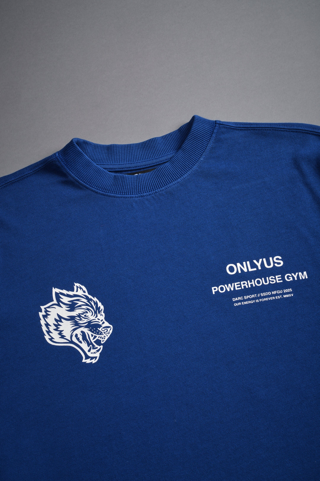 Only Us Gym "Premium" Oversized (Cropped) Tee in Darc Cobalt