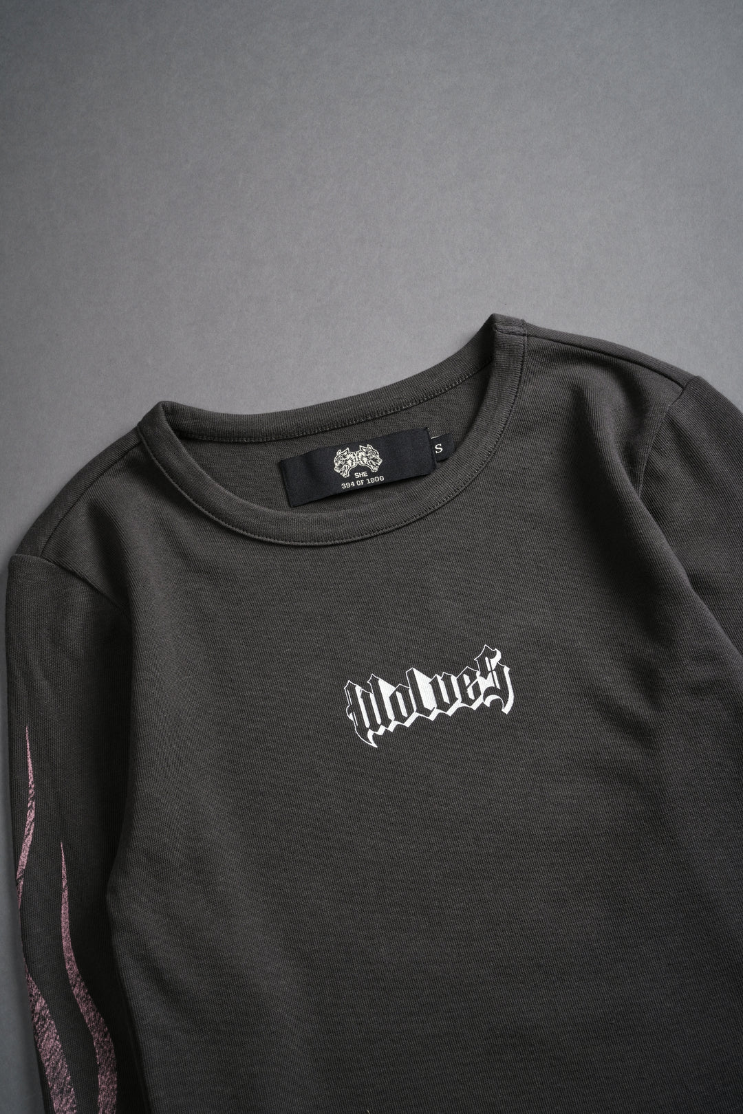 Wolves Flame L/S "Baby" Tee in Wolf Gray