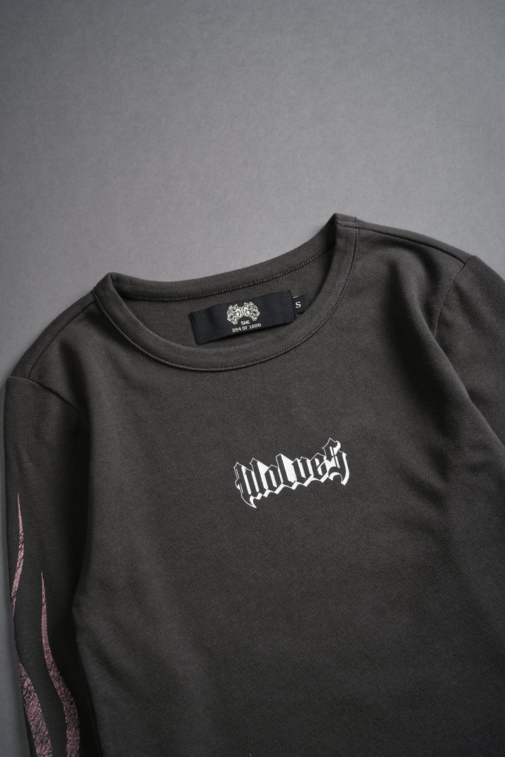 Wolves Flame L/S "Baby" Tee in Wolf Gray