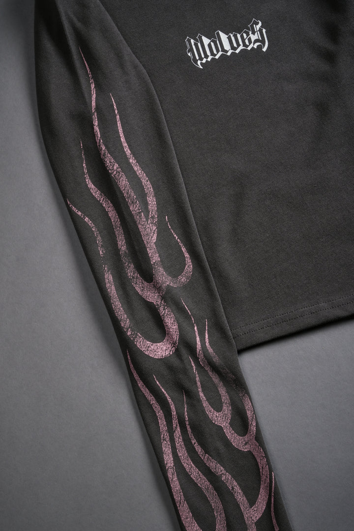 Wolves Flame L/S "Baby" Tee in Wolf Gray