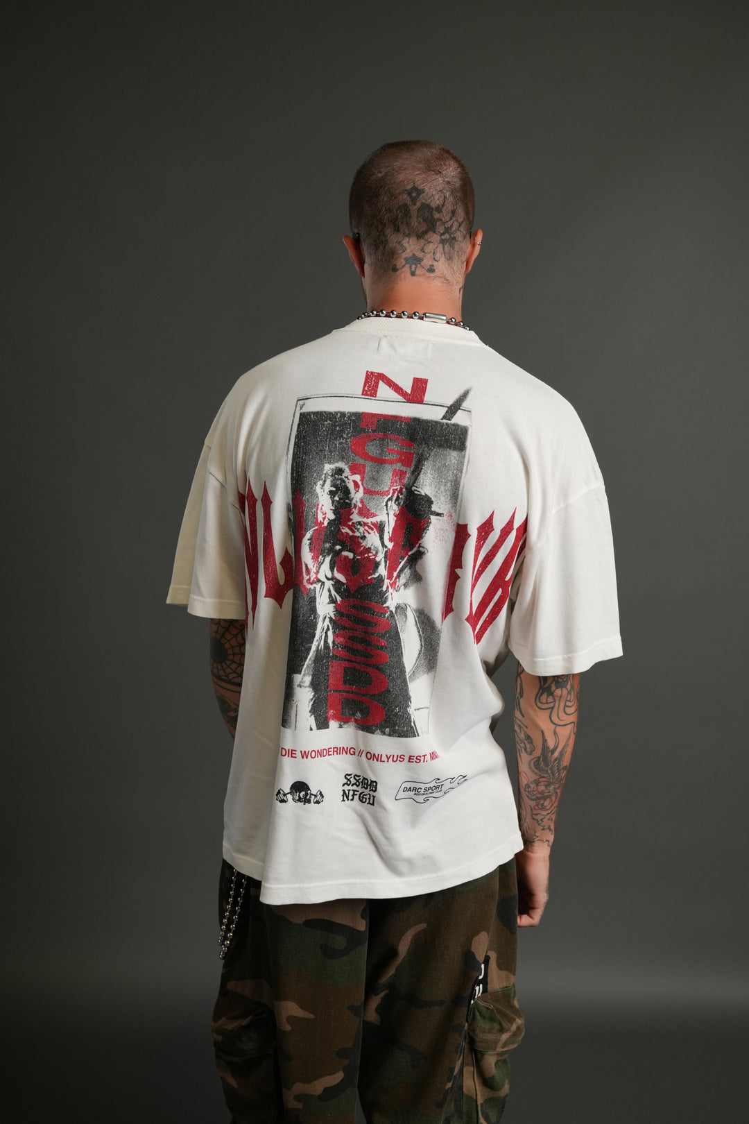 Born Darc "Premium" Oversized Tee in Cream