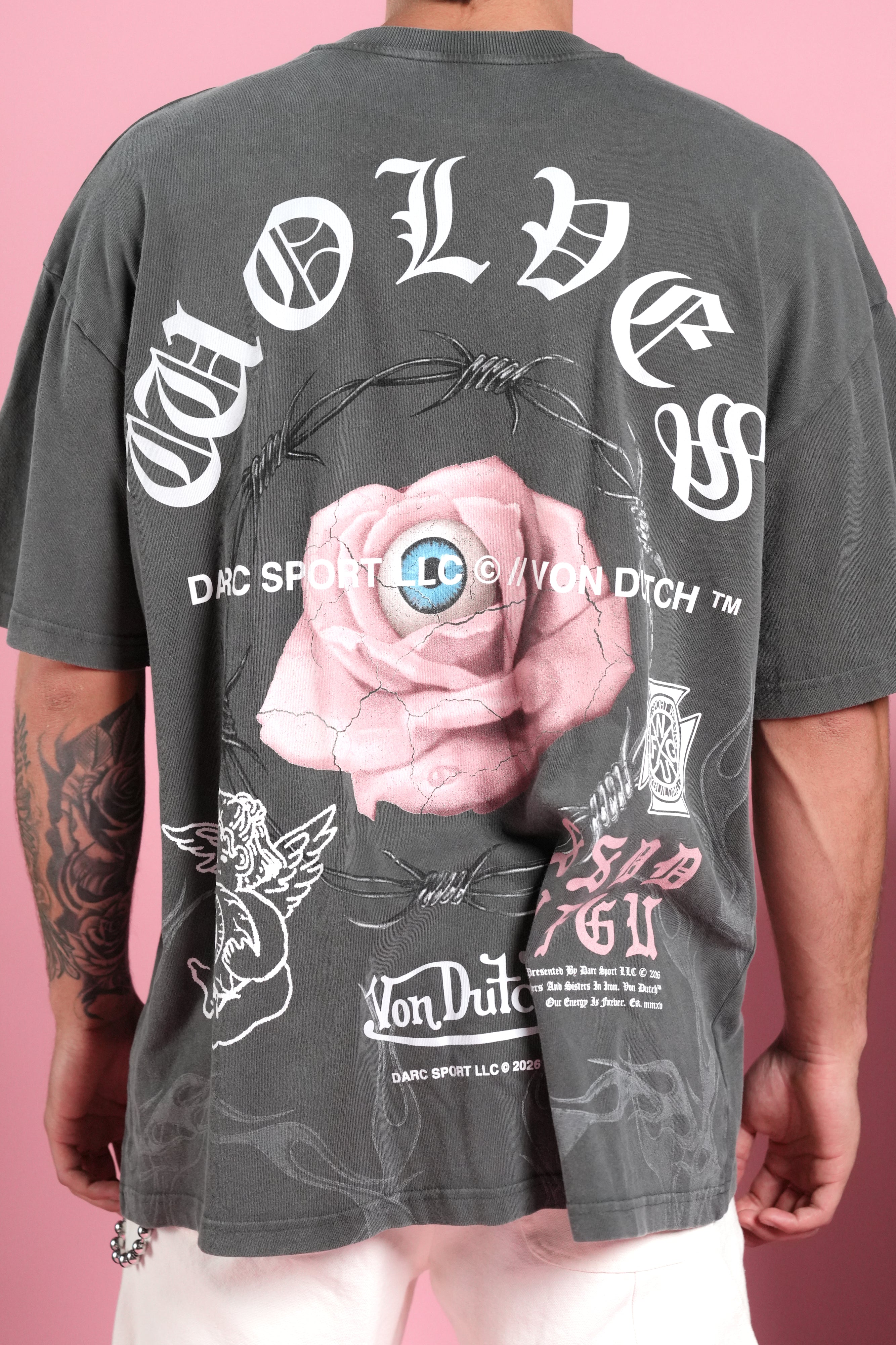 Eye Of The Beholder V2 Premium Oversized Tee in Wolf Gray