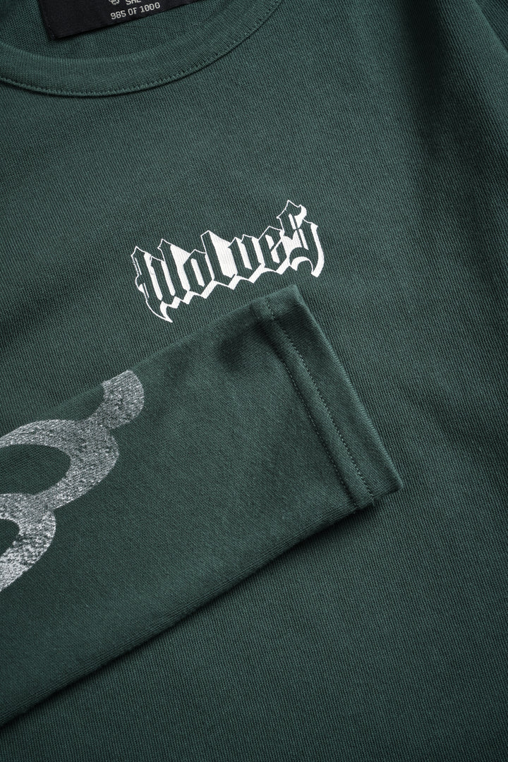 Wolves Flame L/S "Baby" Tee in Norse Green