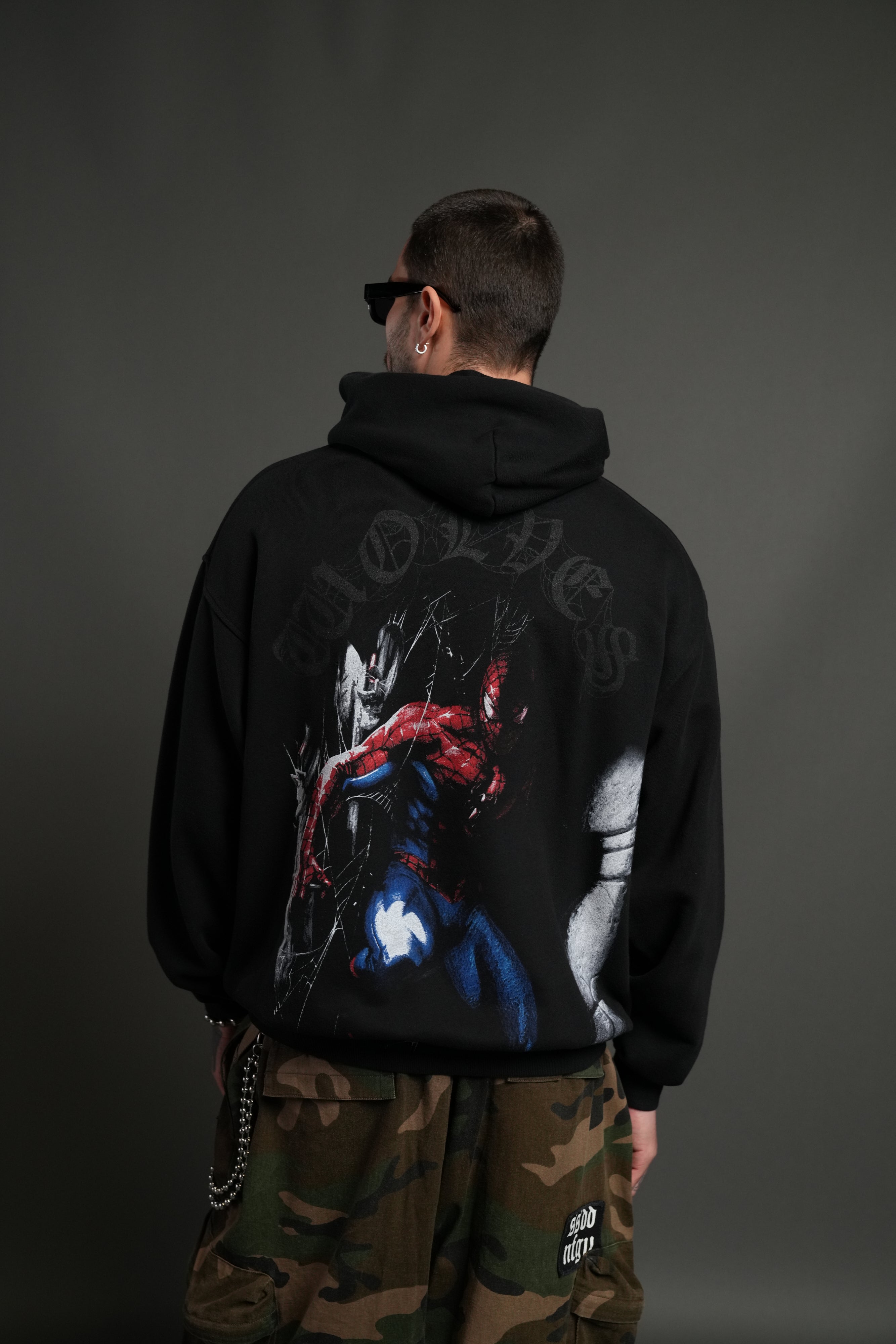 Webs and Shadows "Pierce" Hoodie in Black