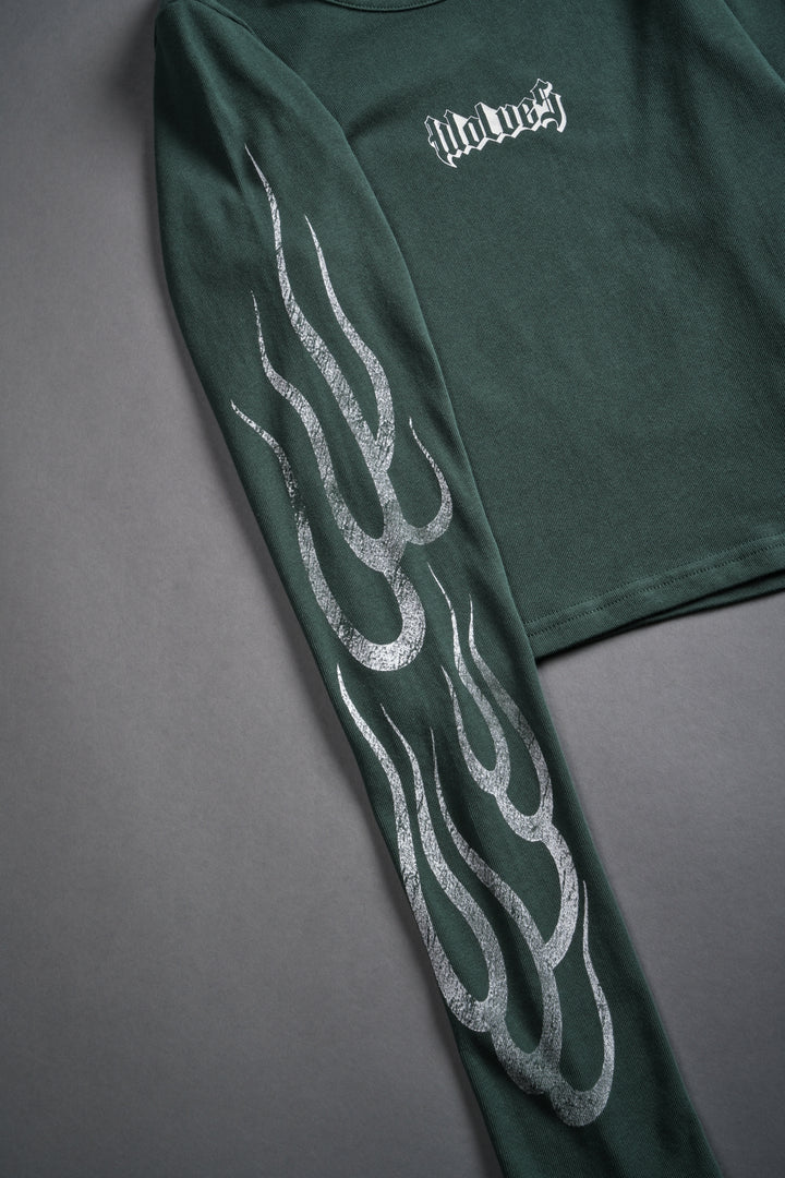 Wolves Flame L/S "Baby" Tee in Norse Green
