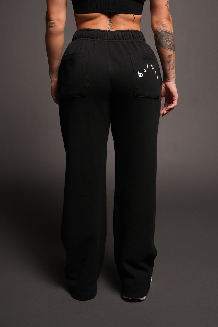 Dual Yara Pleated Sweat Pants In Black