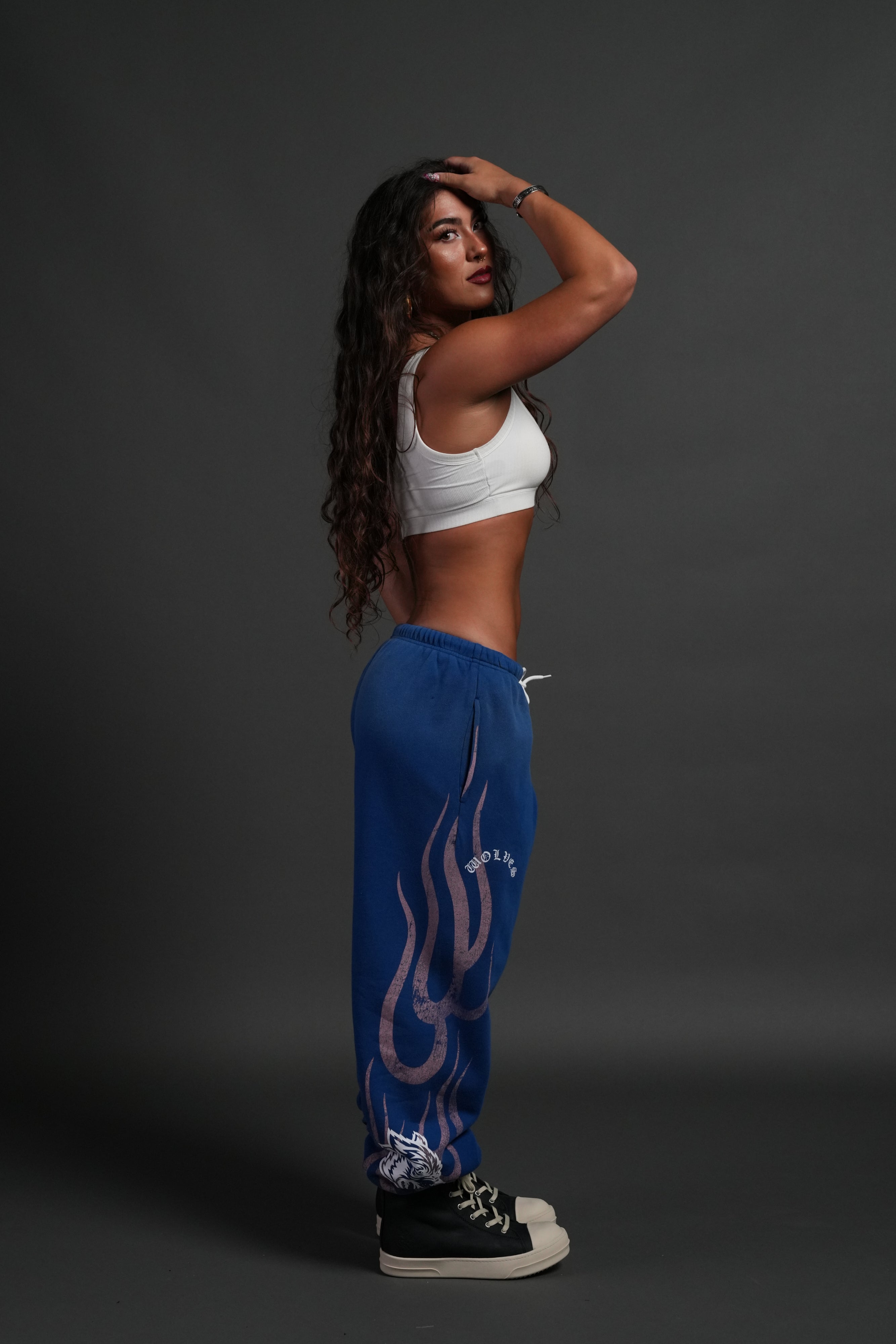 Powerhouse of the Cherub Unisex Lightweight Lounger Sweat Pants in Darc Cobalt Drift Wash