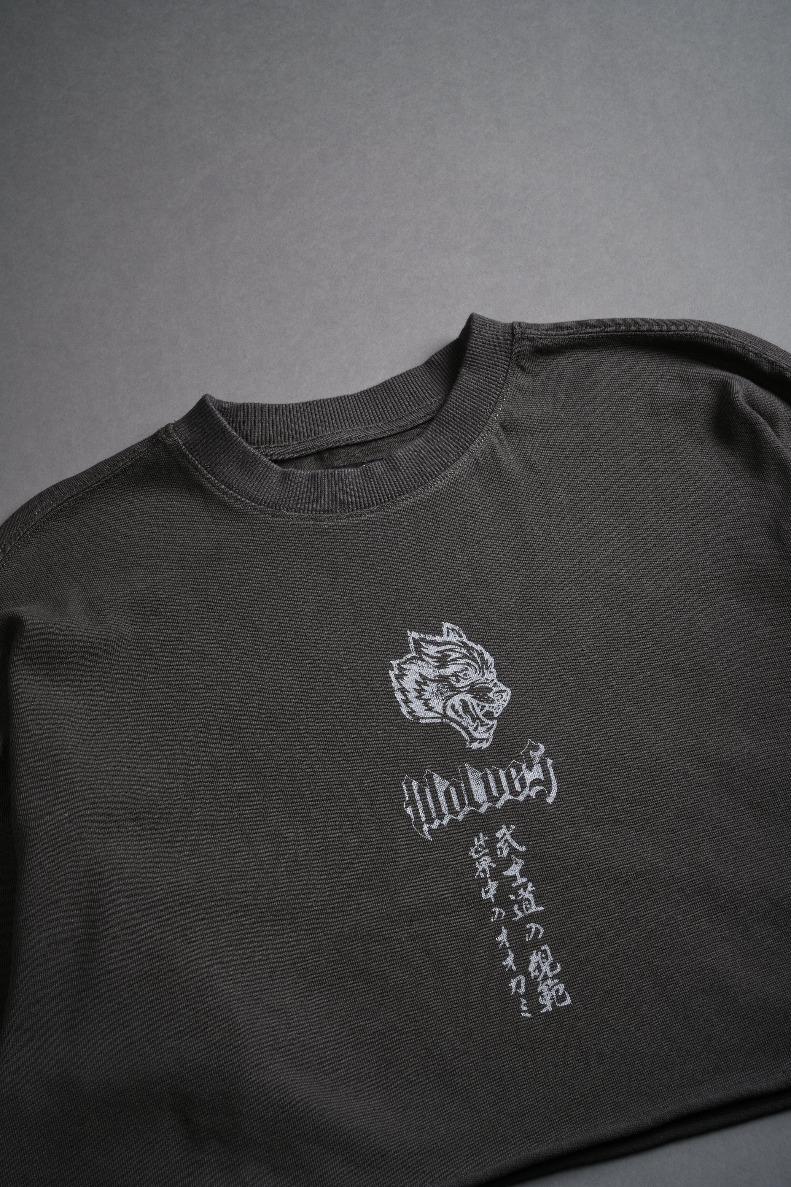 Darc Infernal "Premium" Oversized Cropped L/S Tee in Wolf Gray