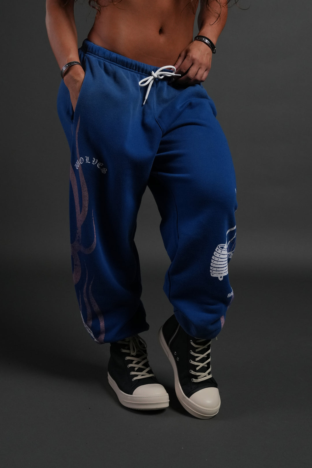 Powerhouse of the Cherub Unisex Lightweight Lounger Sweat Pants in Darc Cobalt Drift Wash