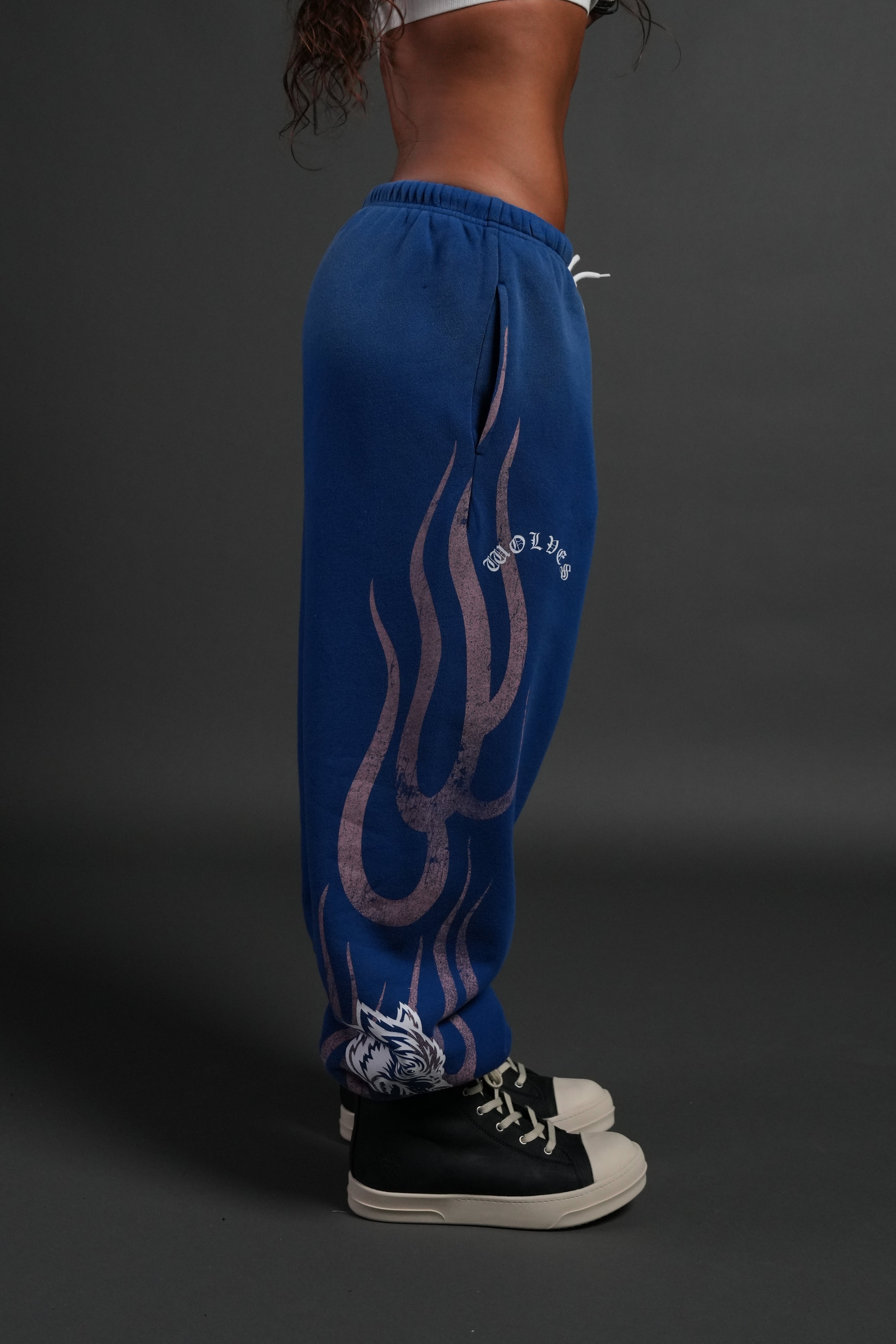 Powerhouse of the Cherub Unisex Lightweight Lounger Sweat Pants in Darc Cobalt Drift Wash