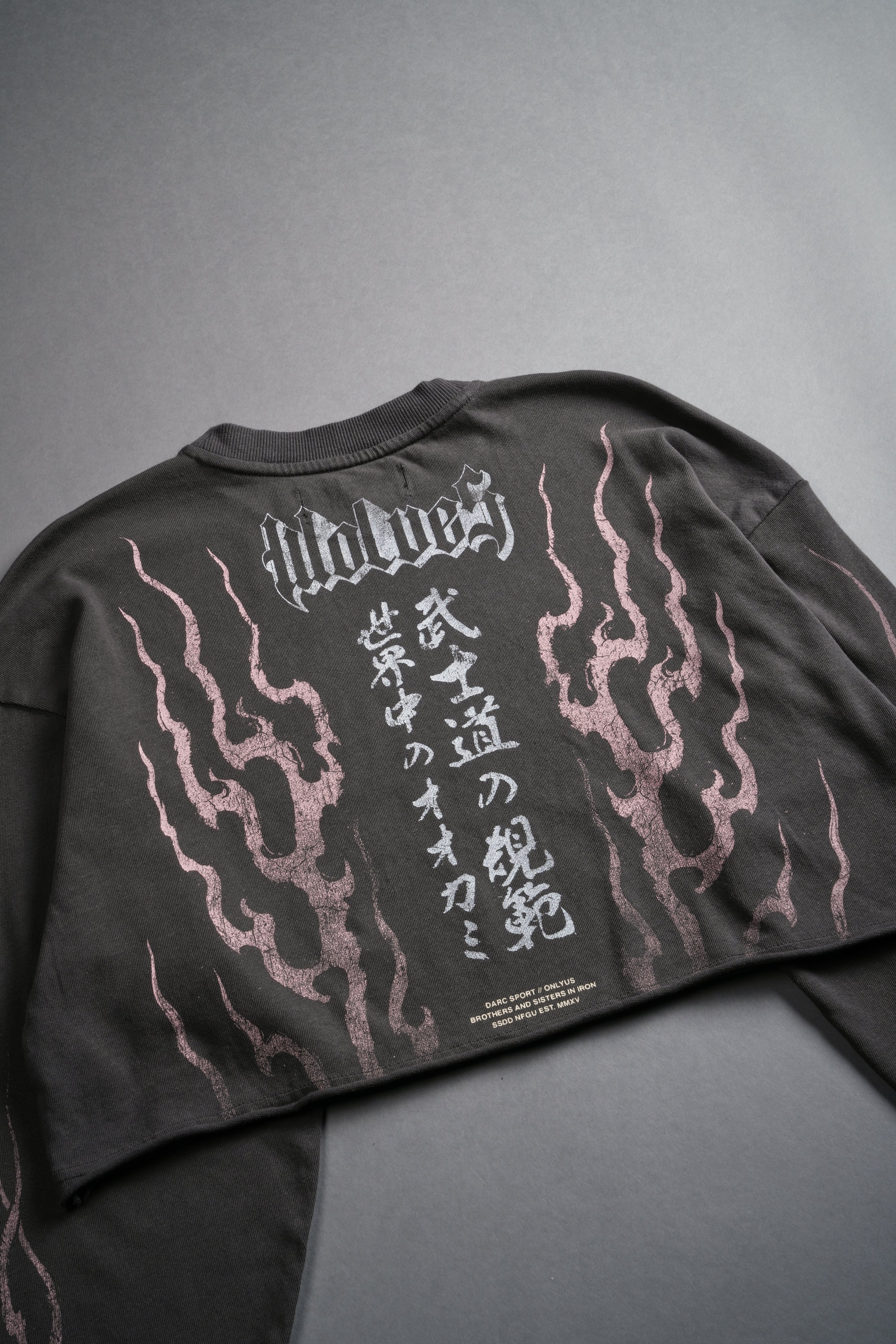 Darc Infernal "Premium" Oversized Cropped L/S Tee in Wolf Gray