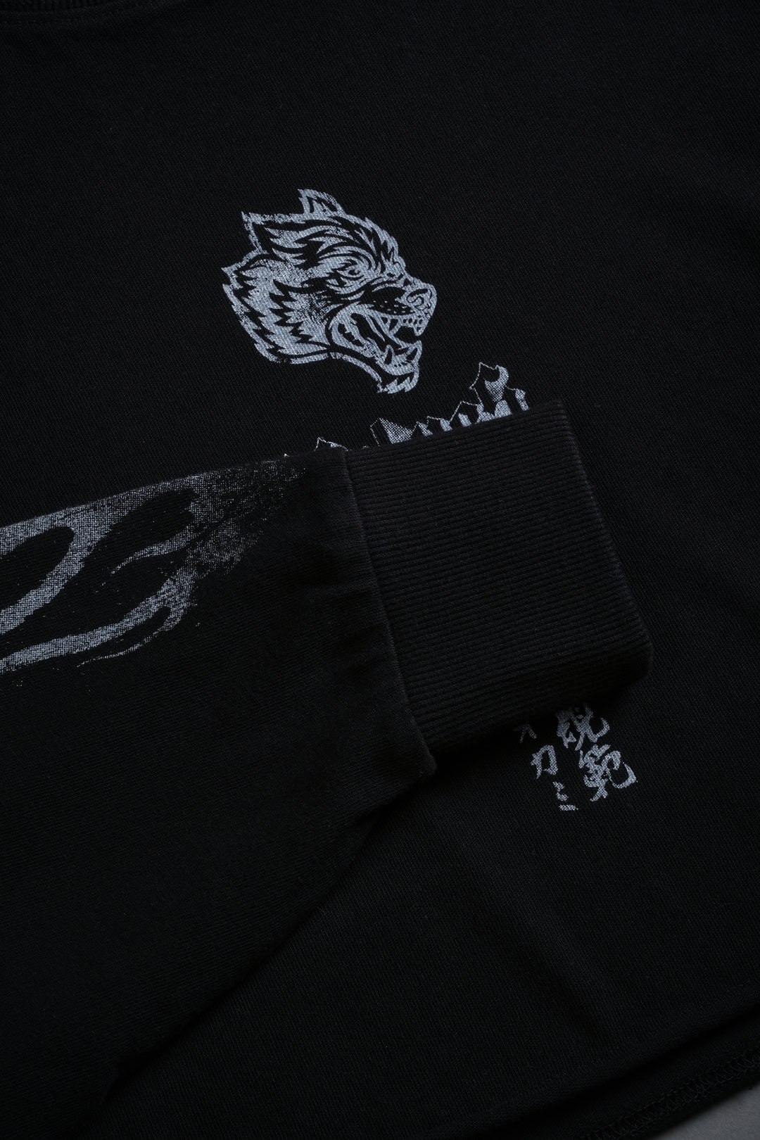 Darc Infernal "Premium" Oversized Cropped L/S Tee in Black