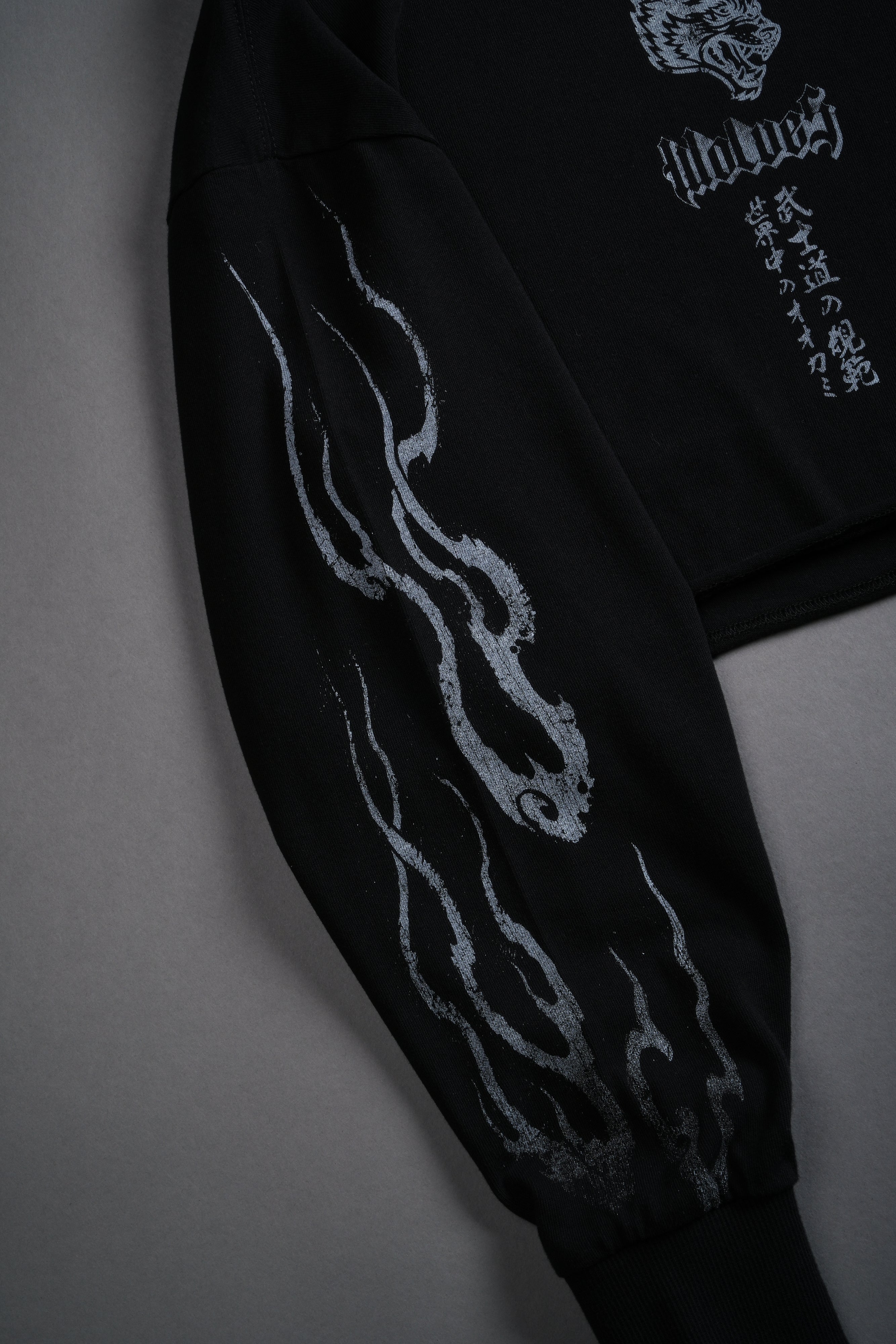 Darc Infernal "Premium" Oversized Cropped L/S Tee in Black