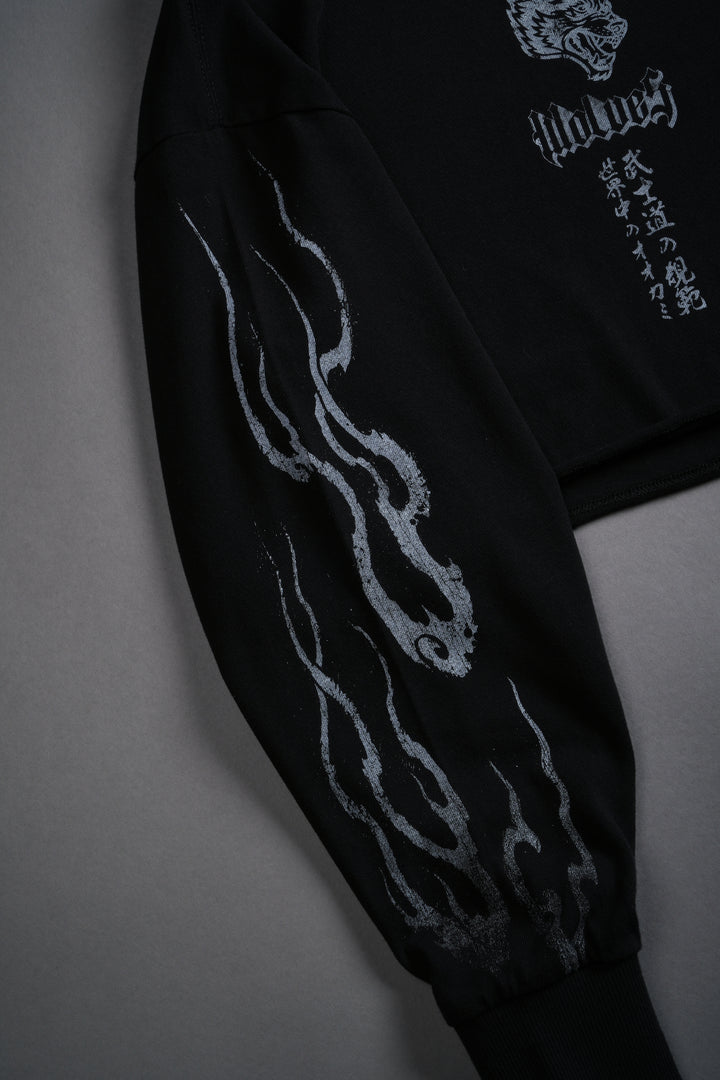 Darc Infernal "Premium" Oversized Cropped L/S Tee in Black