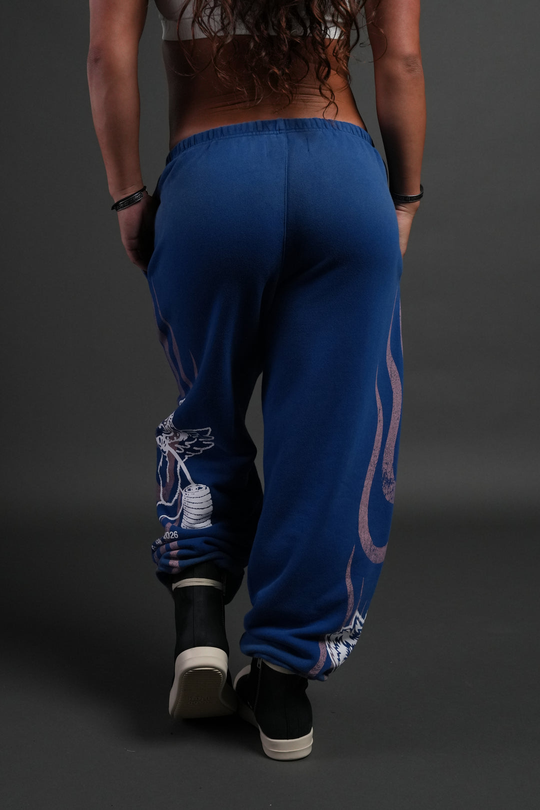 Powerhouse of the Cherub Unisex Lightweight Lounger Sweat Pants in Darc Cobalt Drift Wash