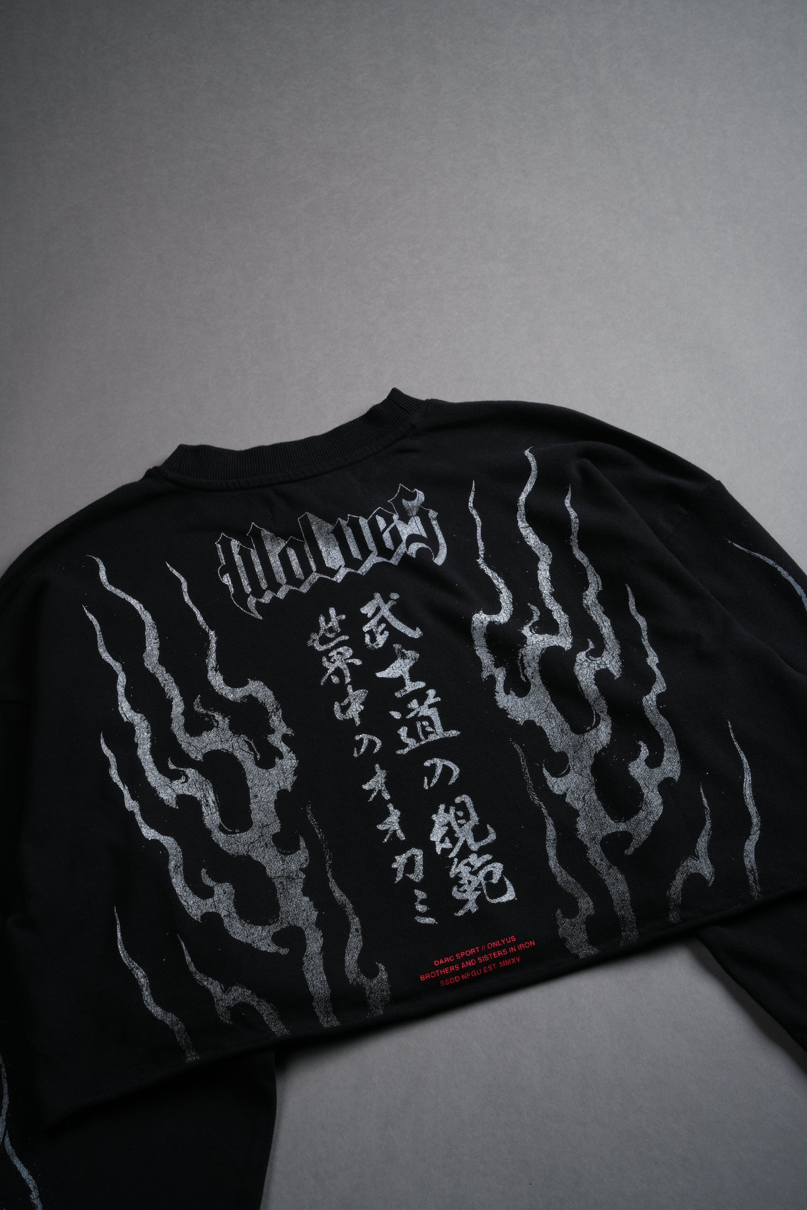 Darc Infernal "Premium" Oversized Cropped L/S Tee in Black