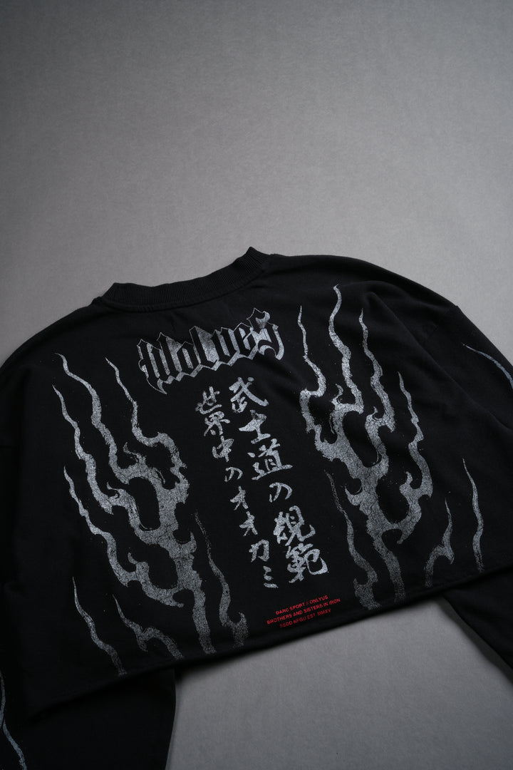 Darc Infernal "Premium" Oversized Cropped L/S Tee in Black