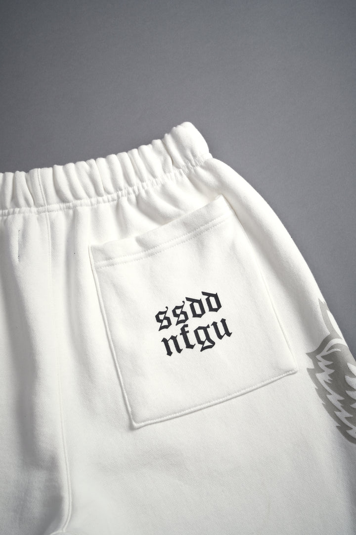 Wolves House Post Lounge Sweat Shorts in Cream