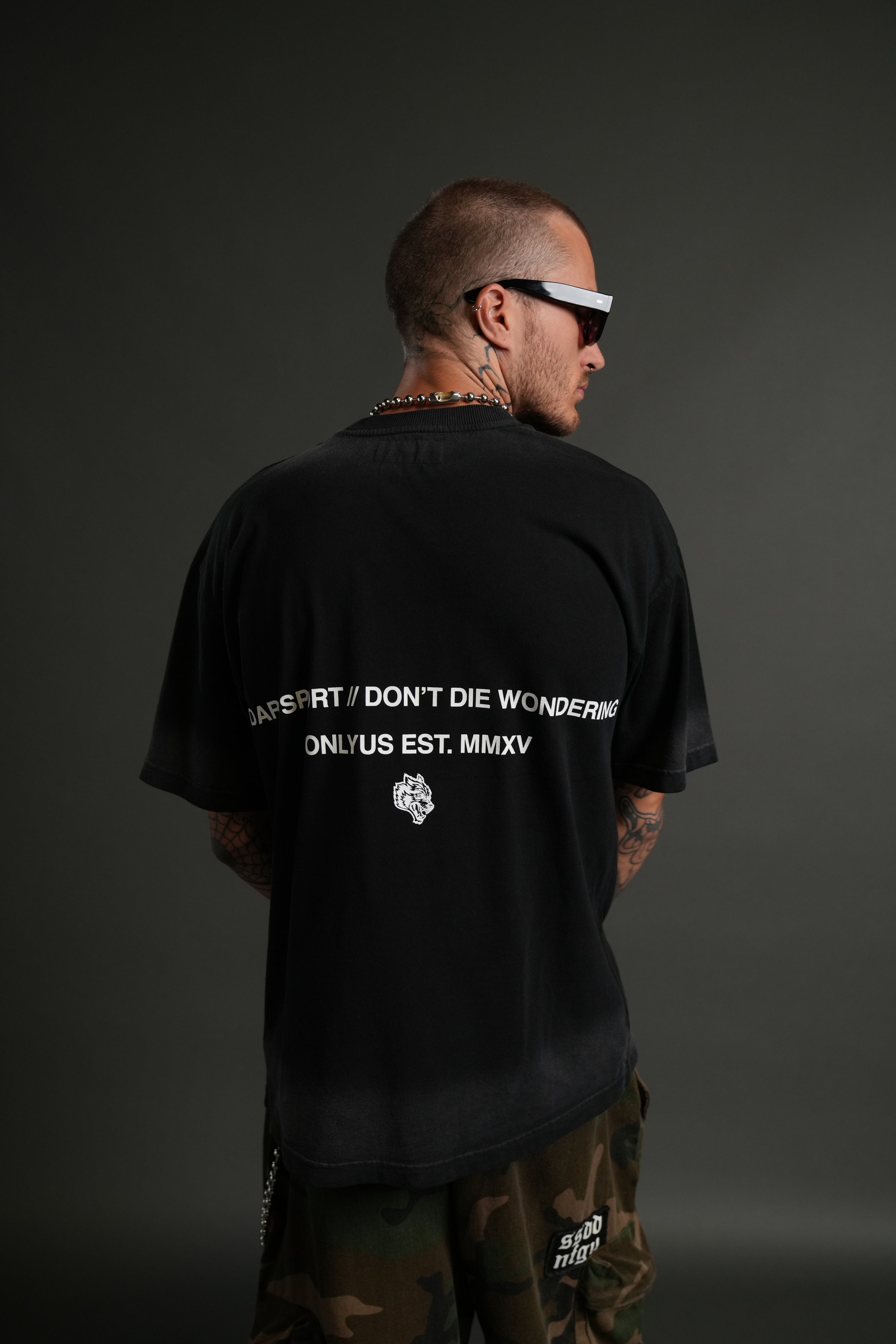 Mistress of Darkness "Grunge" Tee in Black Drift Wash