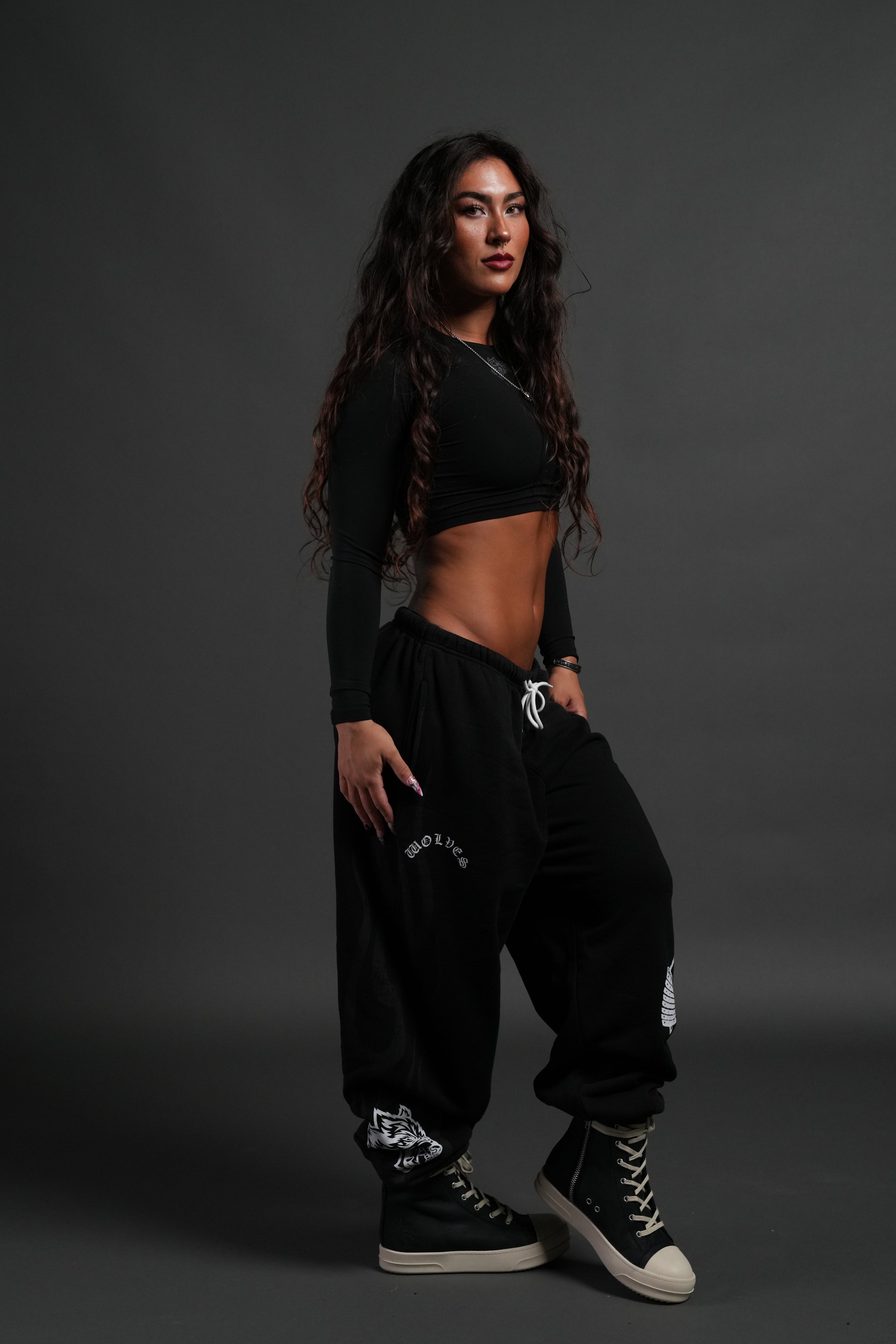 Powerhouse of the Cherub Unisex Lightweight Lounger Sweat Pants in Black Drift Wash