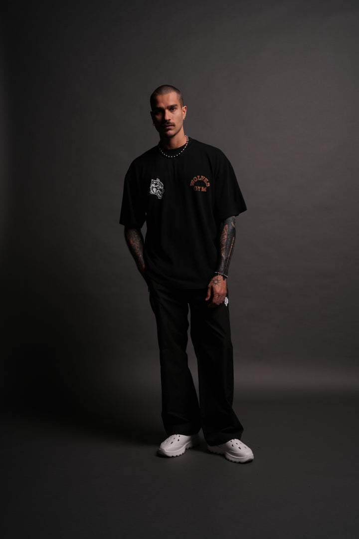 Wolves Gym V2 "Premium" Oversized Tee in Black