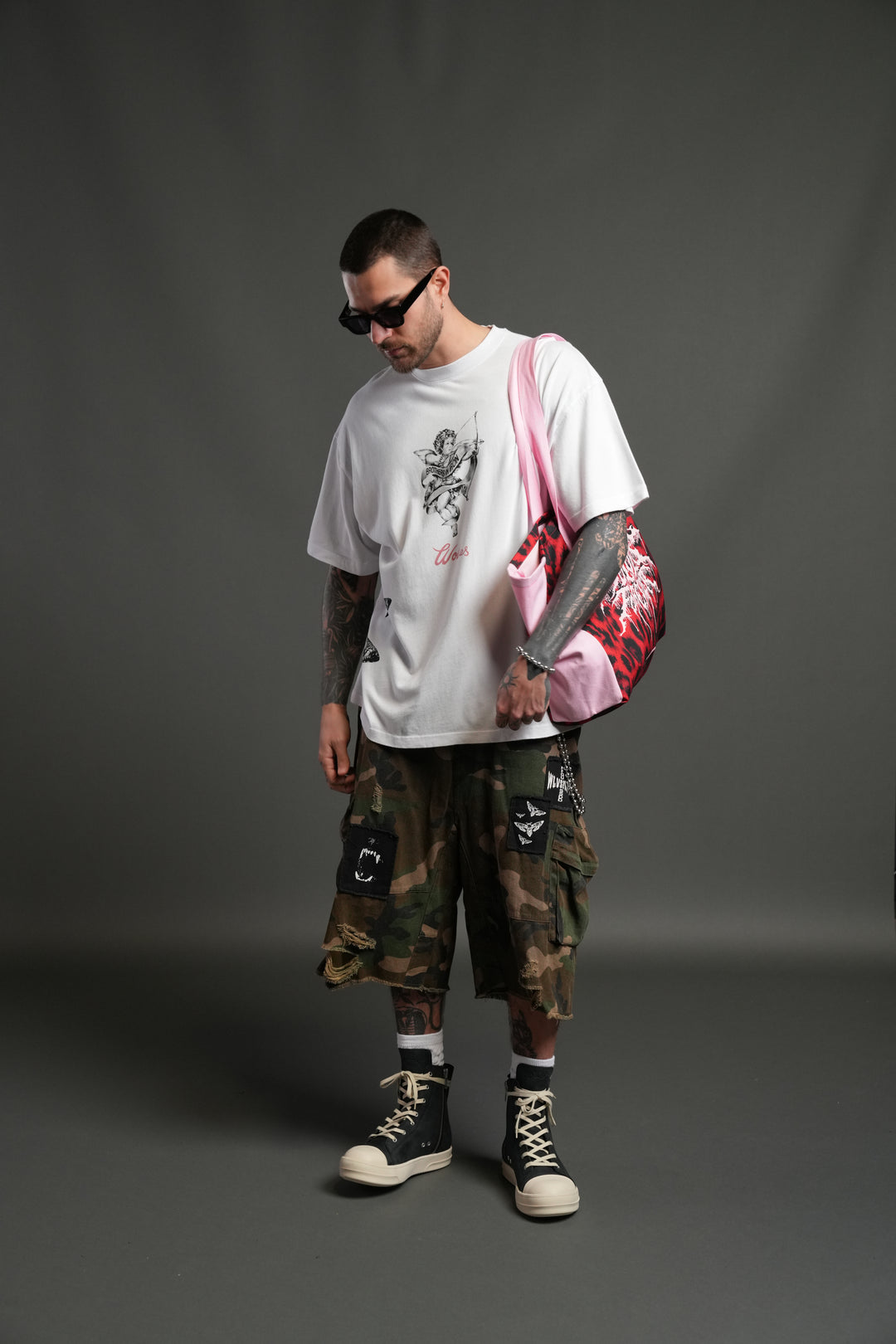 Moth Forever Canvas Tote in Red Leopard/Cloud Pink