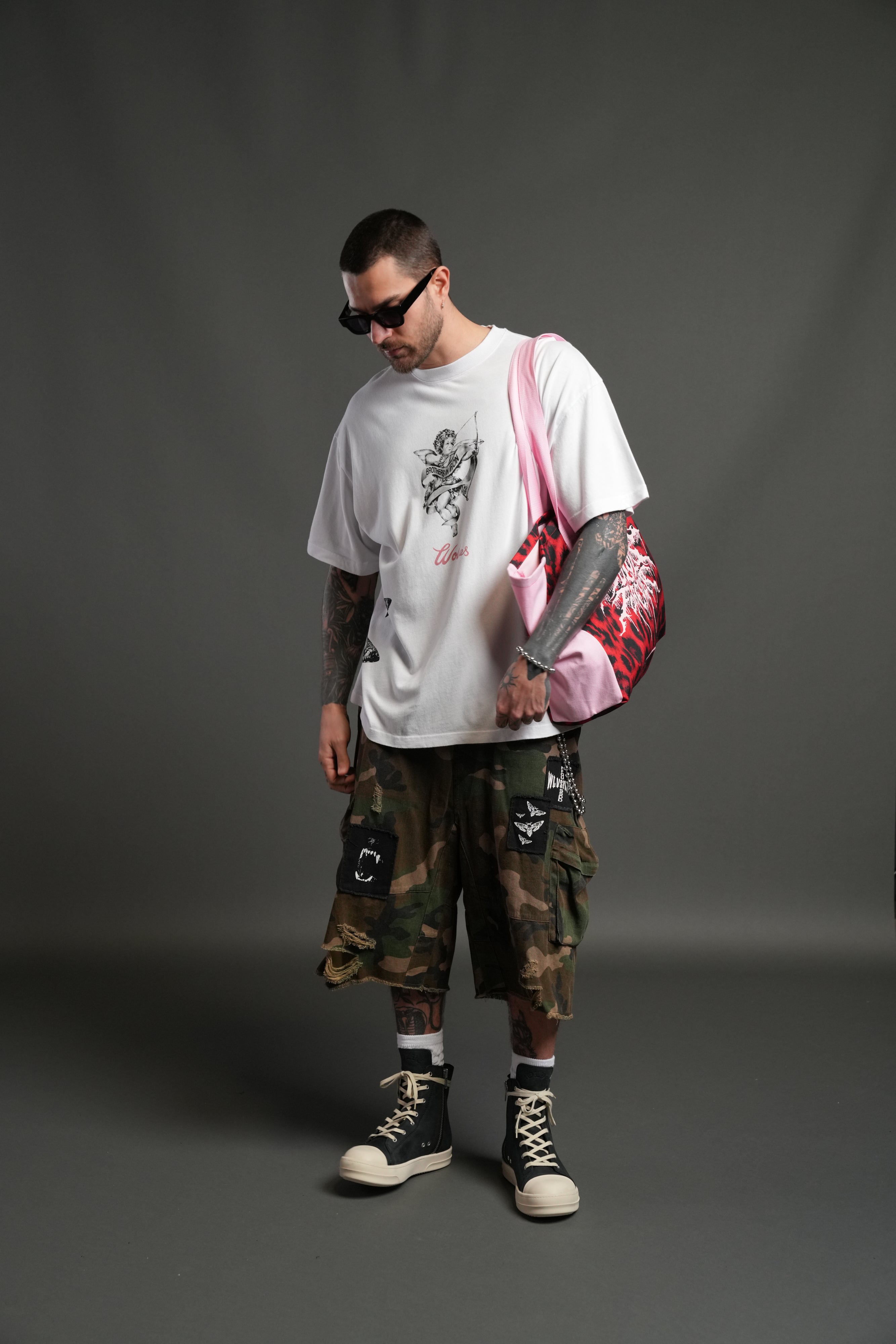 Moth Forever Canvas Tote in Red Leopard/Cloud Pink