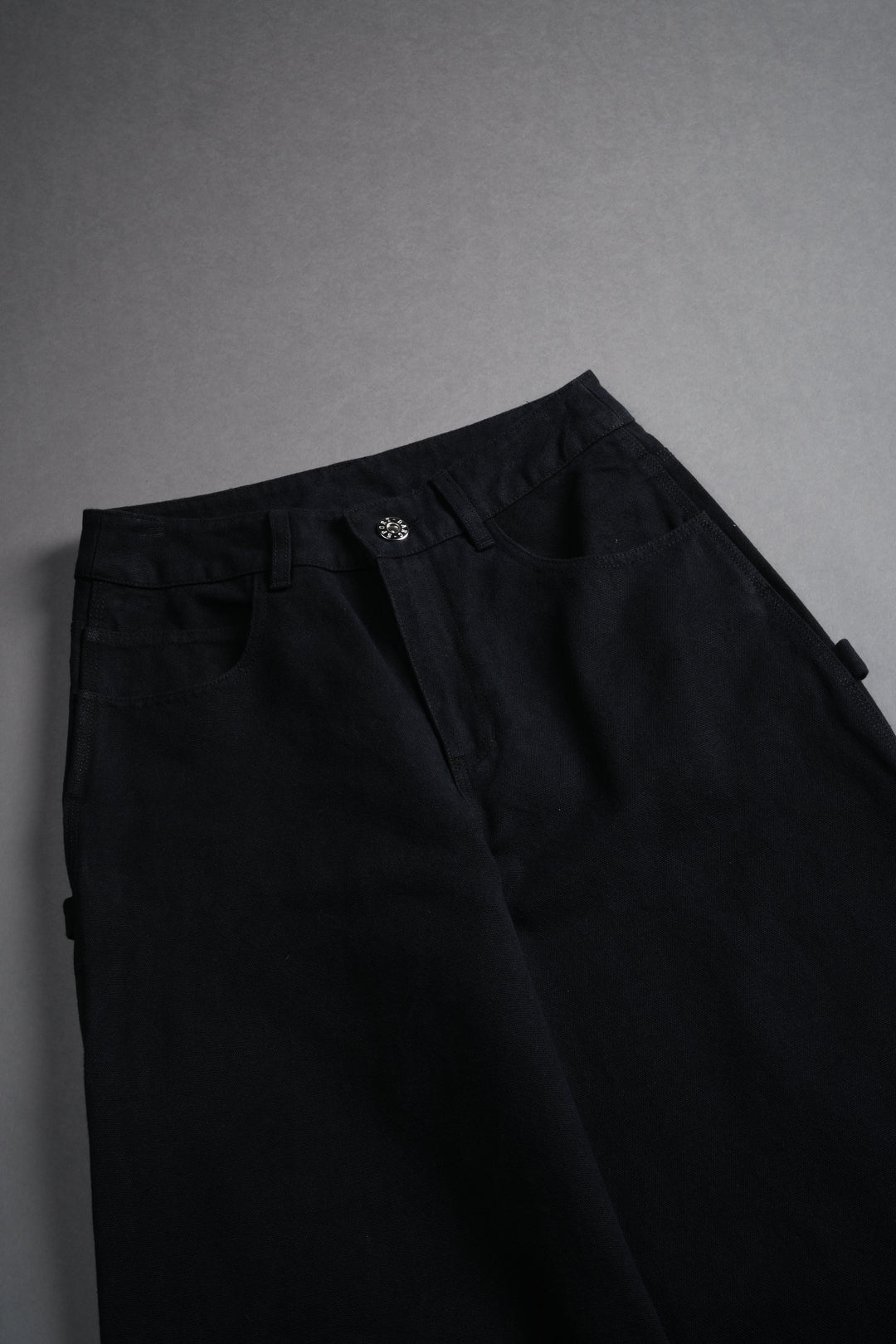 Wolf Chopper Wide Leg Carpenter Pants in Black