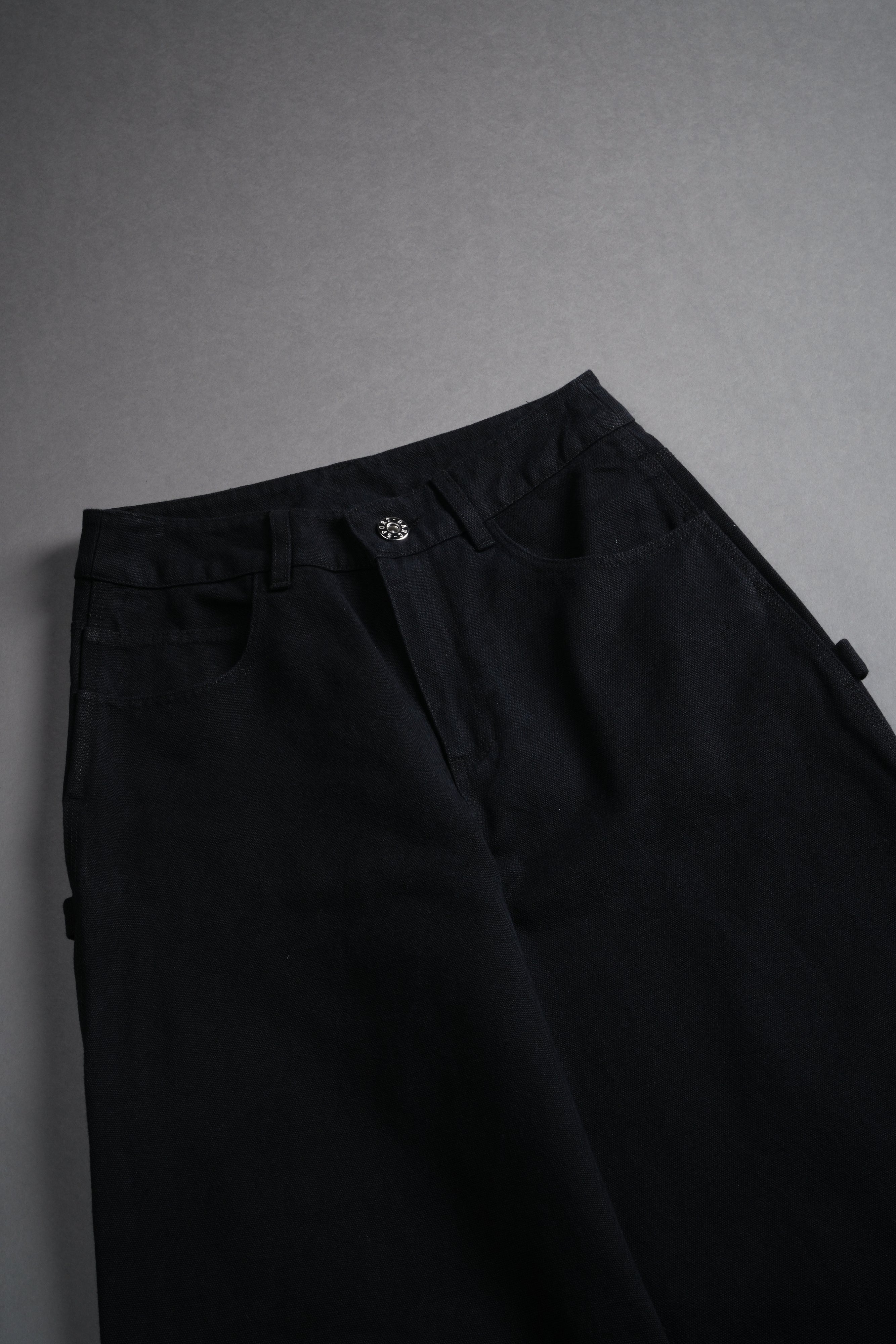 Wolf Chopper Wide Leg Carpenter Pants in Black