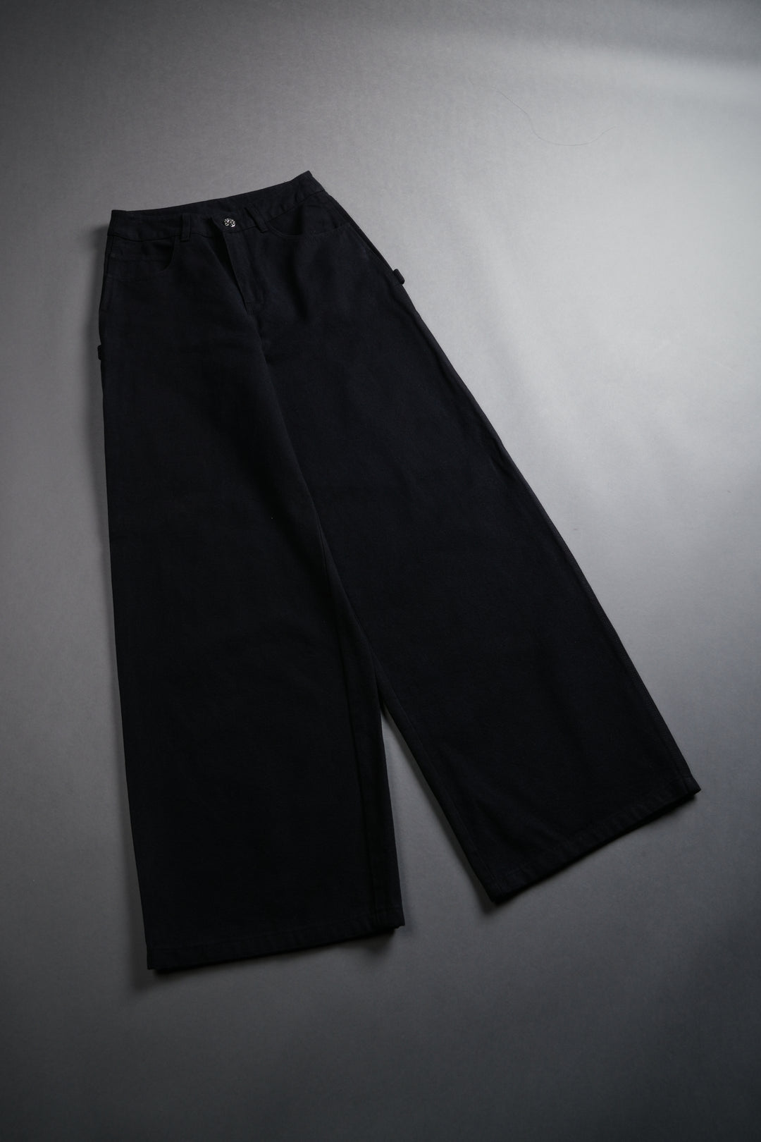 Wolf Chopper Wide Leg Carpenter Pants in Black