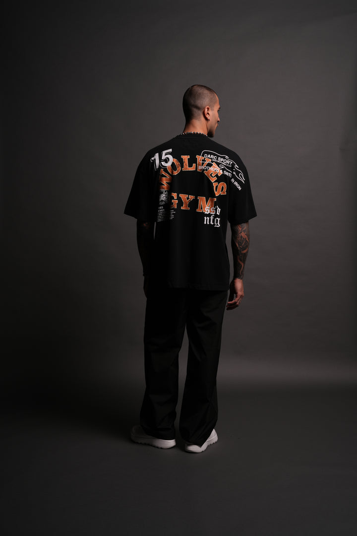 Wolves Gym V2 "Premium" Oversized Tee in Black