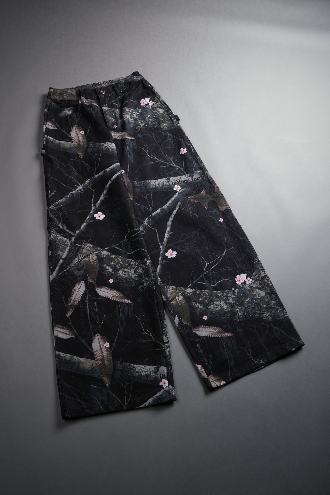 Wolf Chopper Wide Leg Carpenter Pants in Darc Blossom Woodland Camo