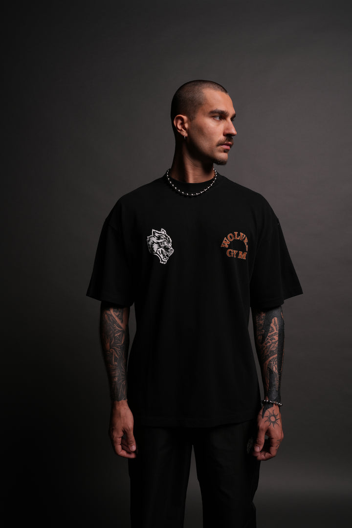 Wolves Gym V2 "Premium" Oversized Tee in Black