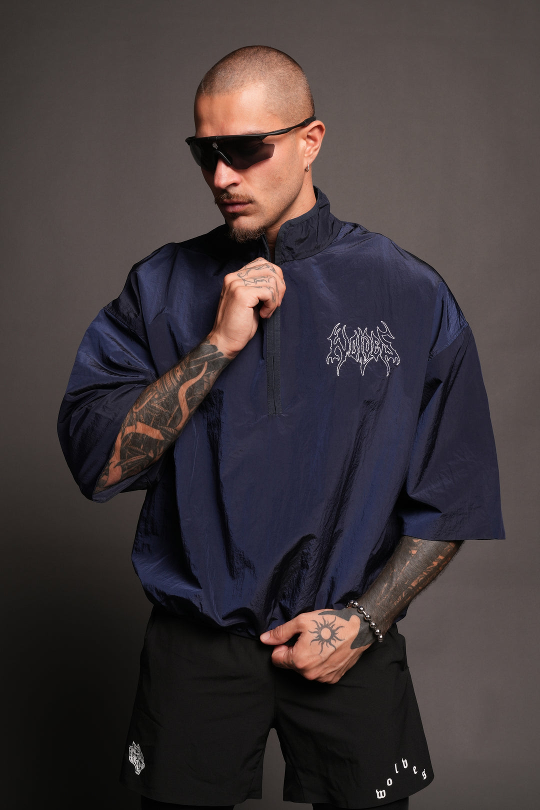 Hesh Forever V2 Mcguire Nylon Pullover In Navy