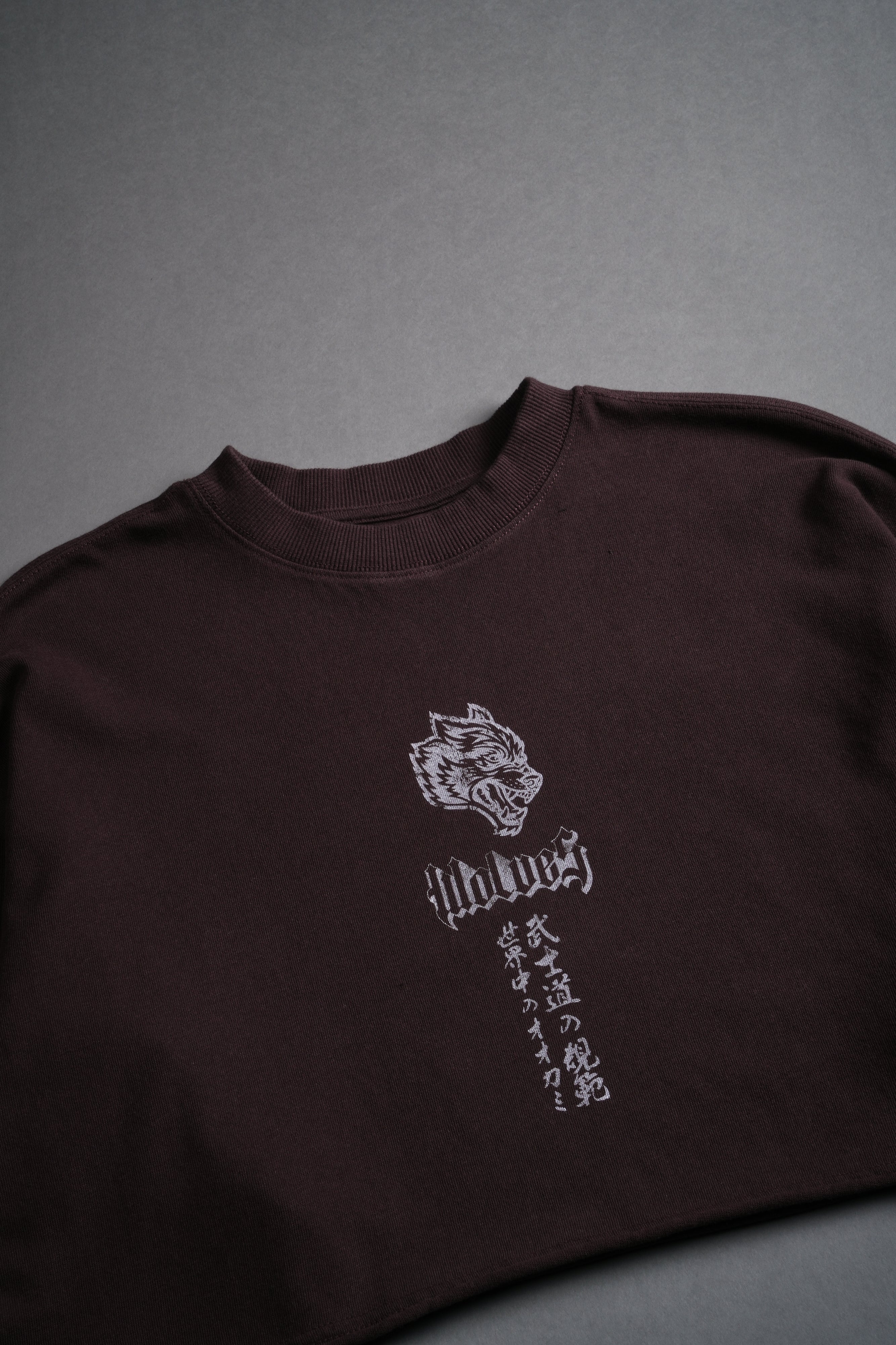 Darc Infernal "Premium" Oversized Cropped L/S Tee in Darc Garnet