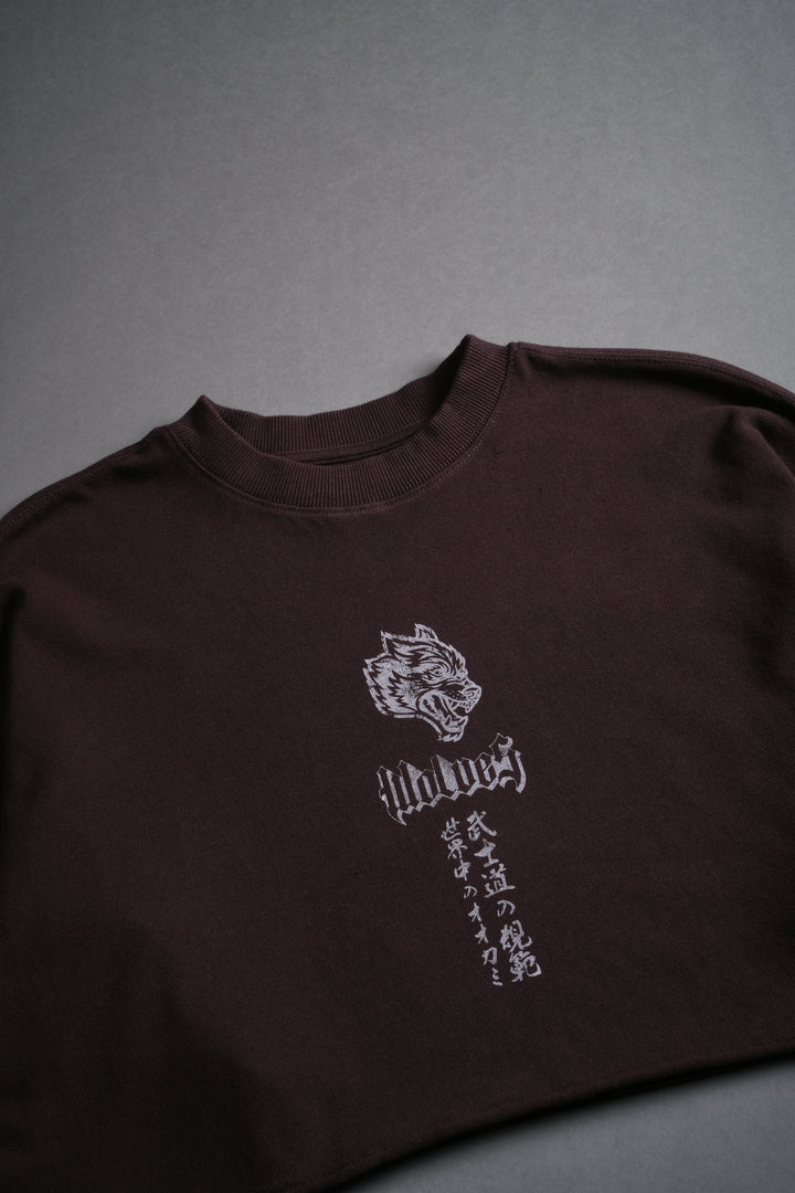 Darc Infernal "Premium" Oversized Cropped L/S Tee in Darc Garnet