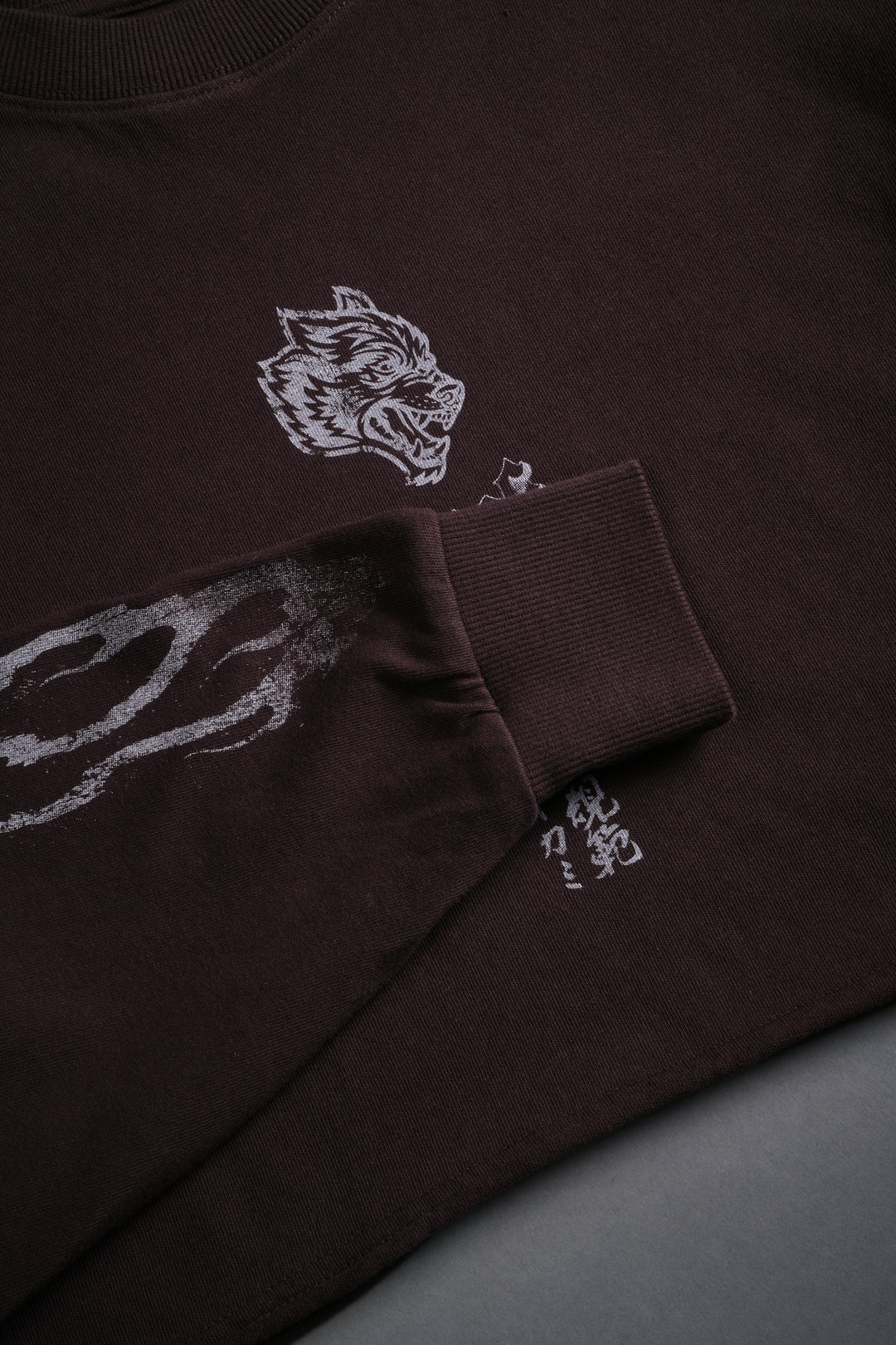 Darc Infernal "Premium" Oversized Cropped L/S Tee in Darc Garnet
