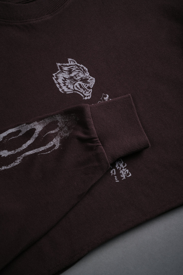Darc Infernal "Premium" Oversized Cropped L/S Tee in Darc Garnet