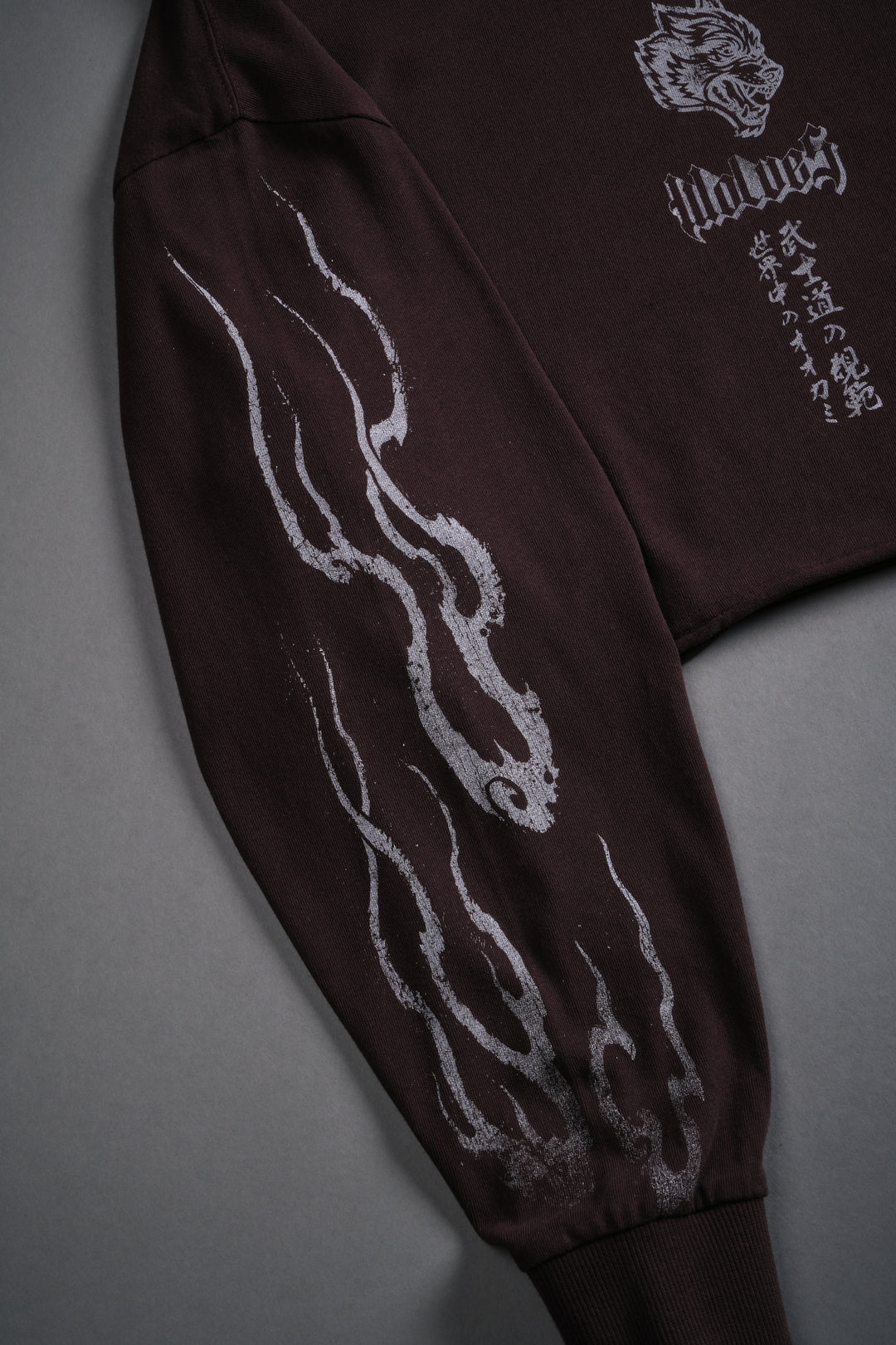 Darc Infernal "Premium" Oversized Cropped L/S Tee in Darc Garnet