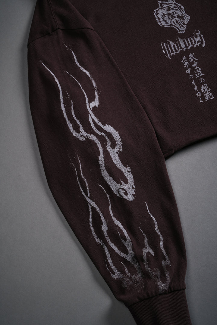 Darc Infernal "Premium" Oversized Cropped L/S Tee in Darc Garnet