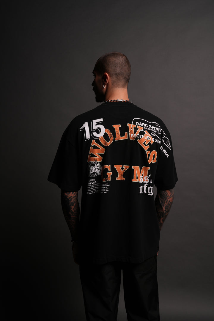 Wolves Gym V2 "Premium" Oversized Tee in Black