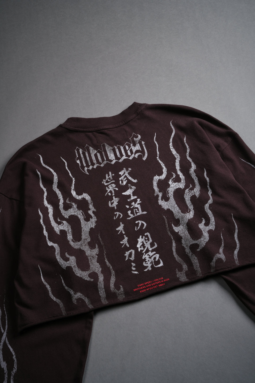 Darc Infernal "Premium" Oversized Cropped L/S Tee in Darc Garnet